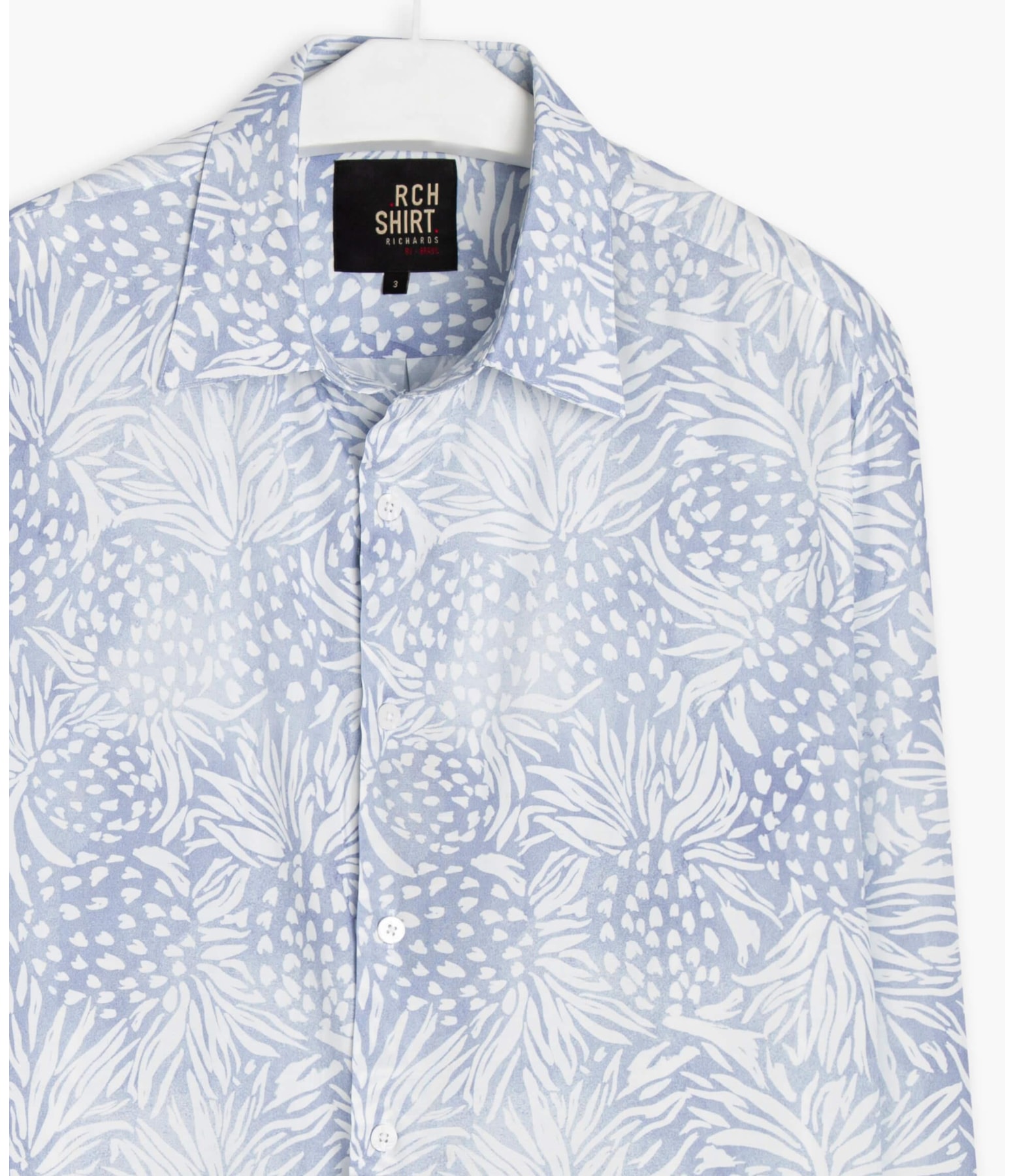 Camisa Viscose Abacaxi Ml Azul Bic