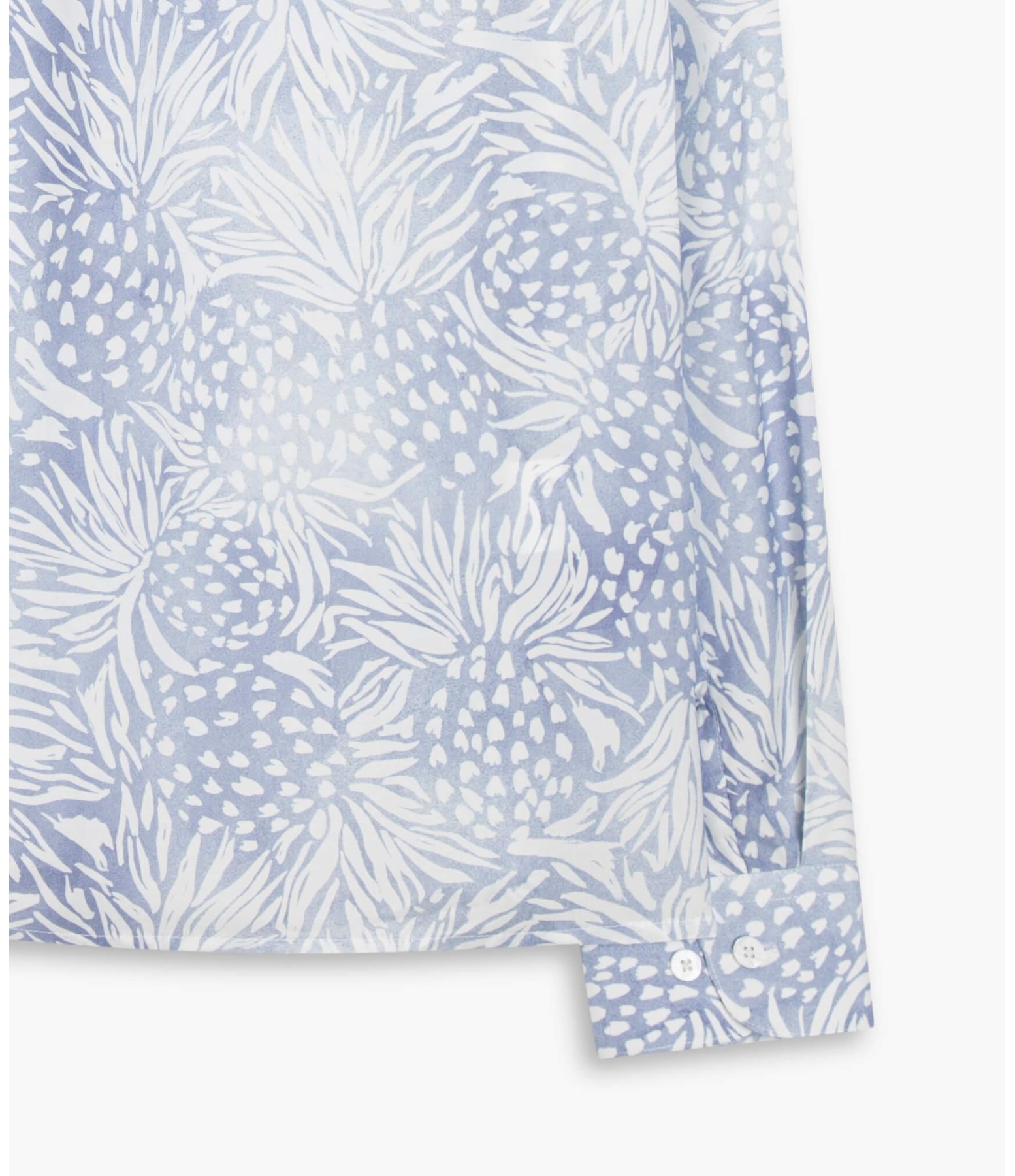 Camisa Viscose Abacaxi Ml Azul Bic