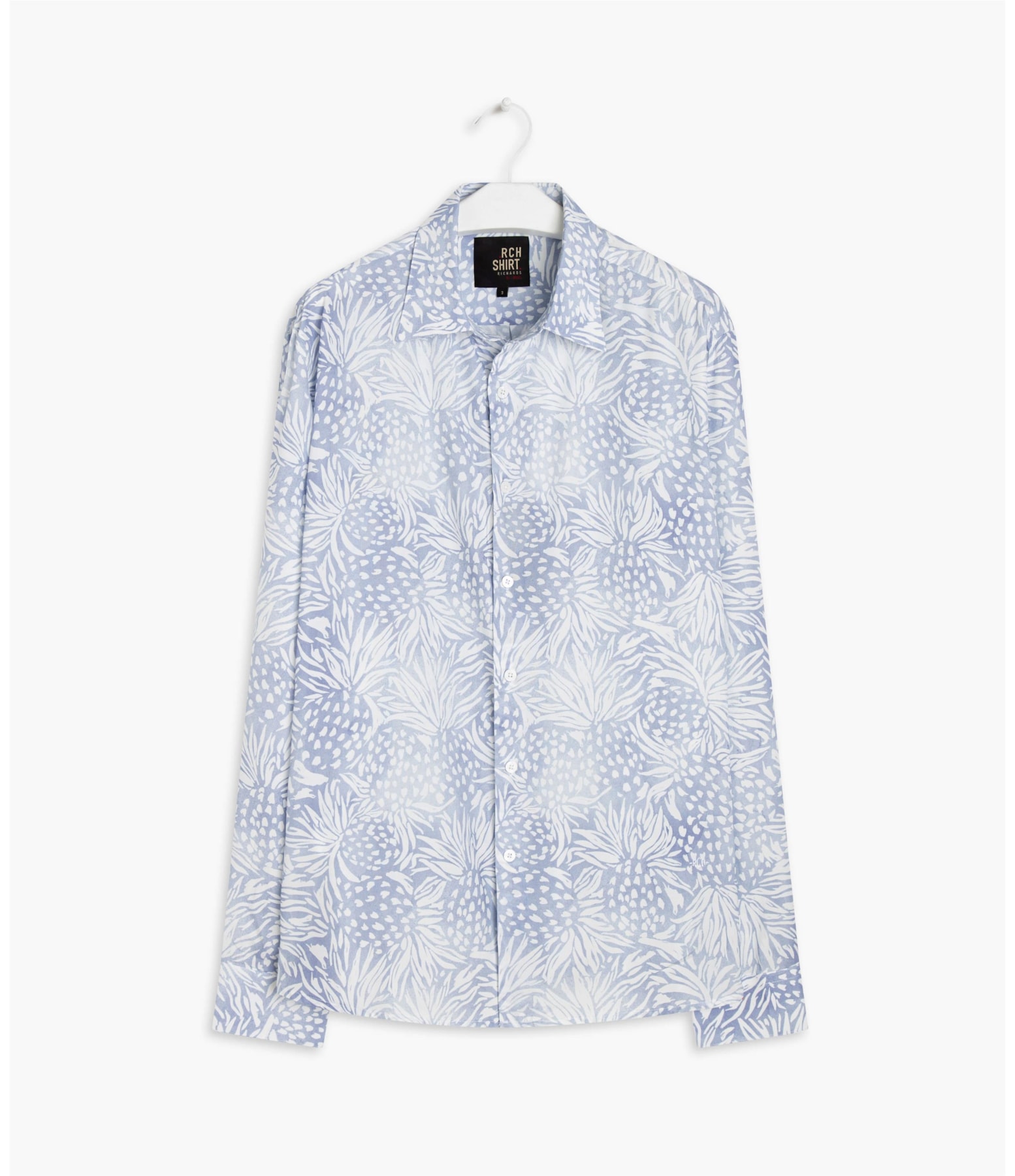 Camisa Viscose Abacaxi Ml Azul Bic