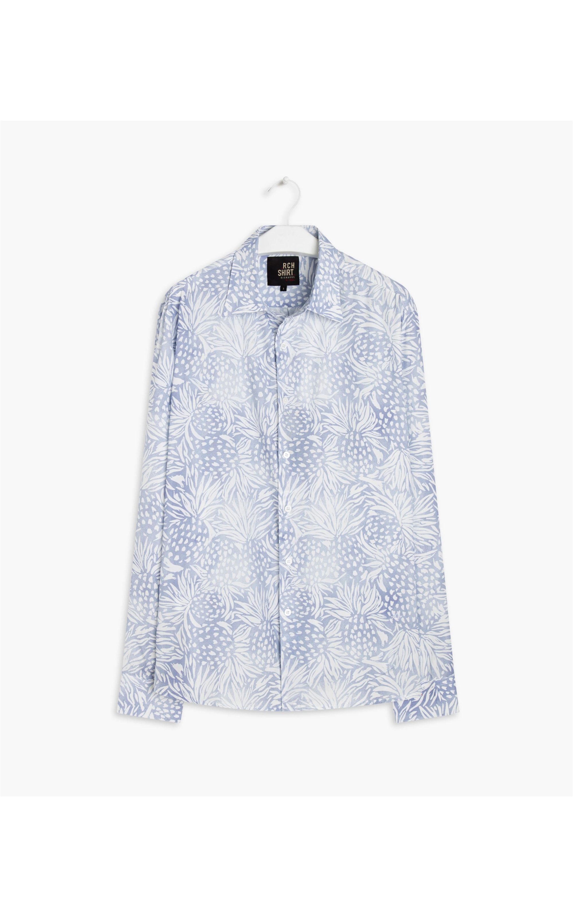 Camisa Viscose Abacaxi Ml Azul Bic