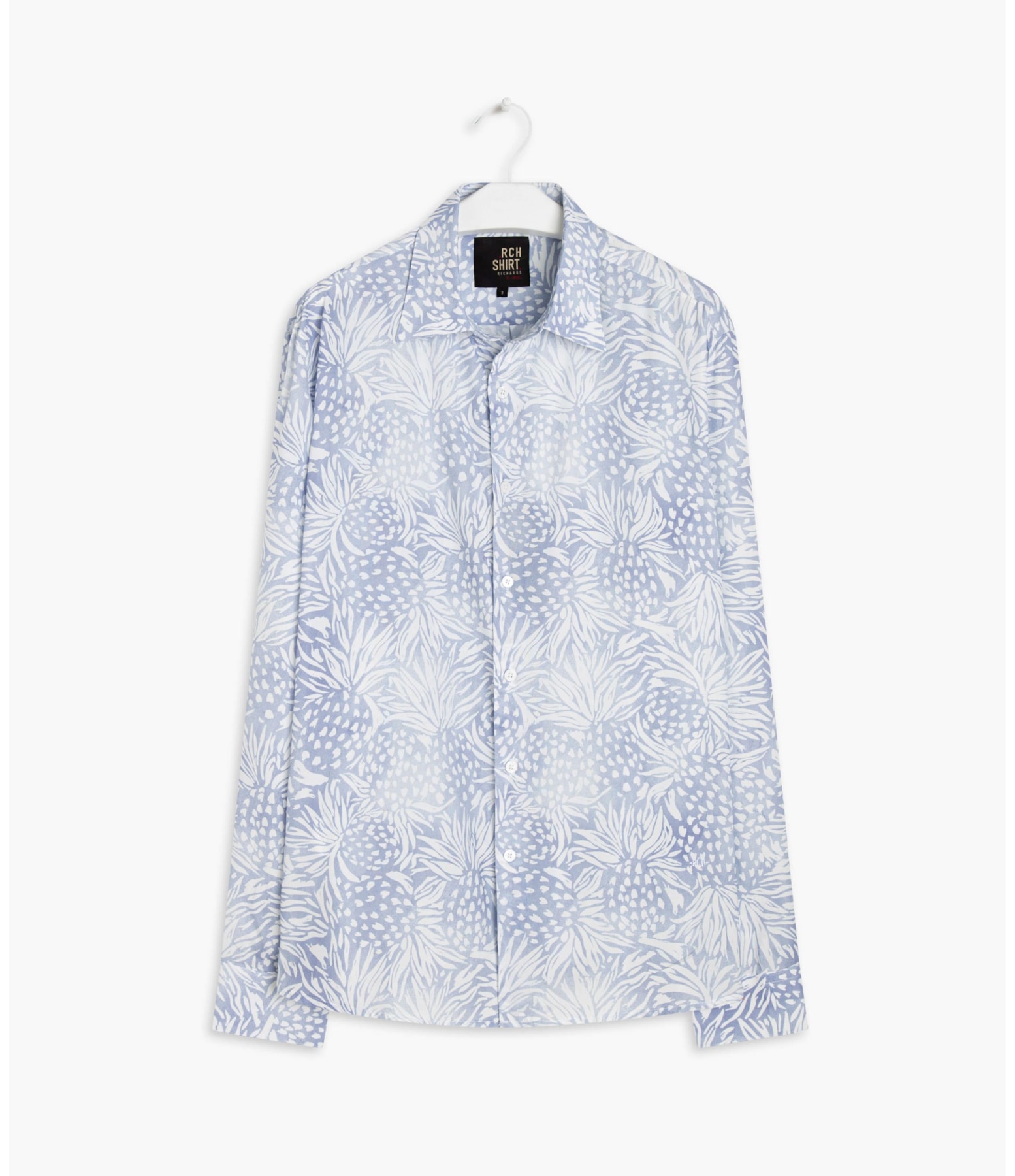 Camisa Viscose Abacaxi Ml Azul Bic