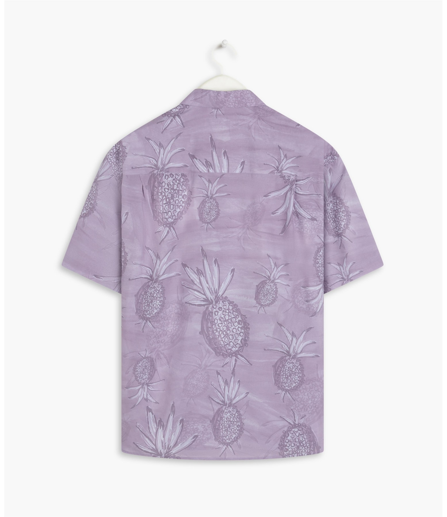 Camisa Viscose Estampada Abacaxis Mc Azul Jeans