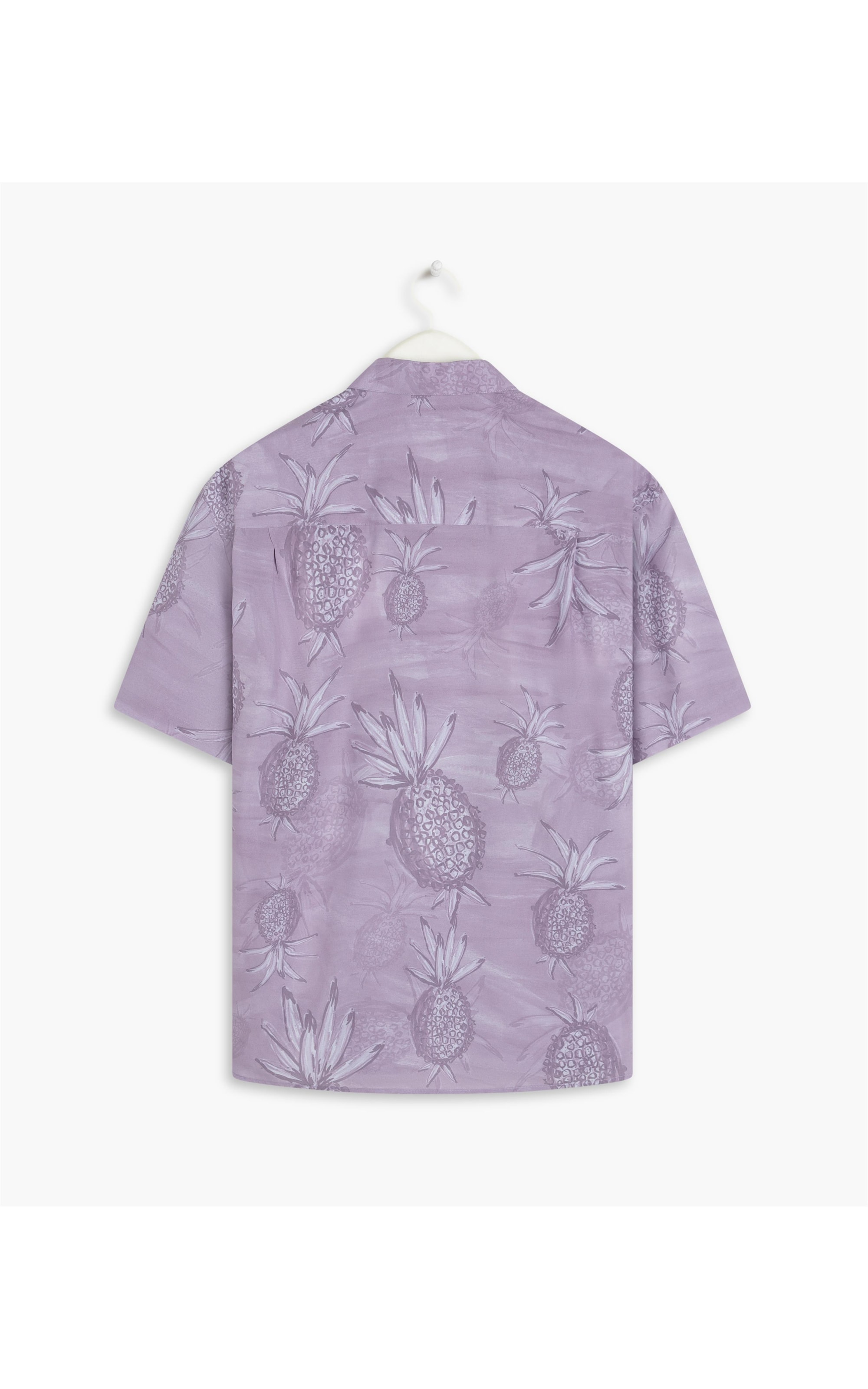 Camisa Viscose Estampada Abacaxis Mc Azul Jeans