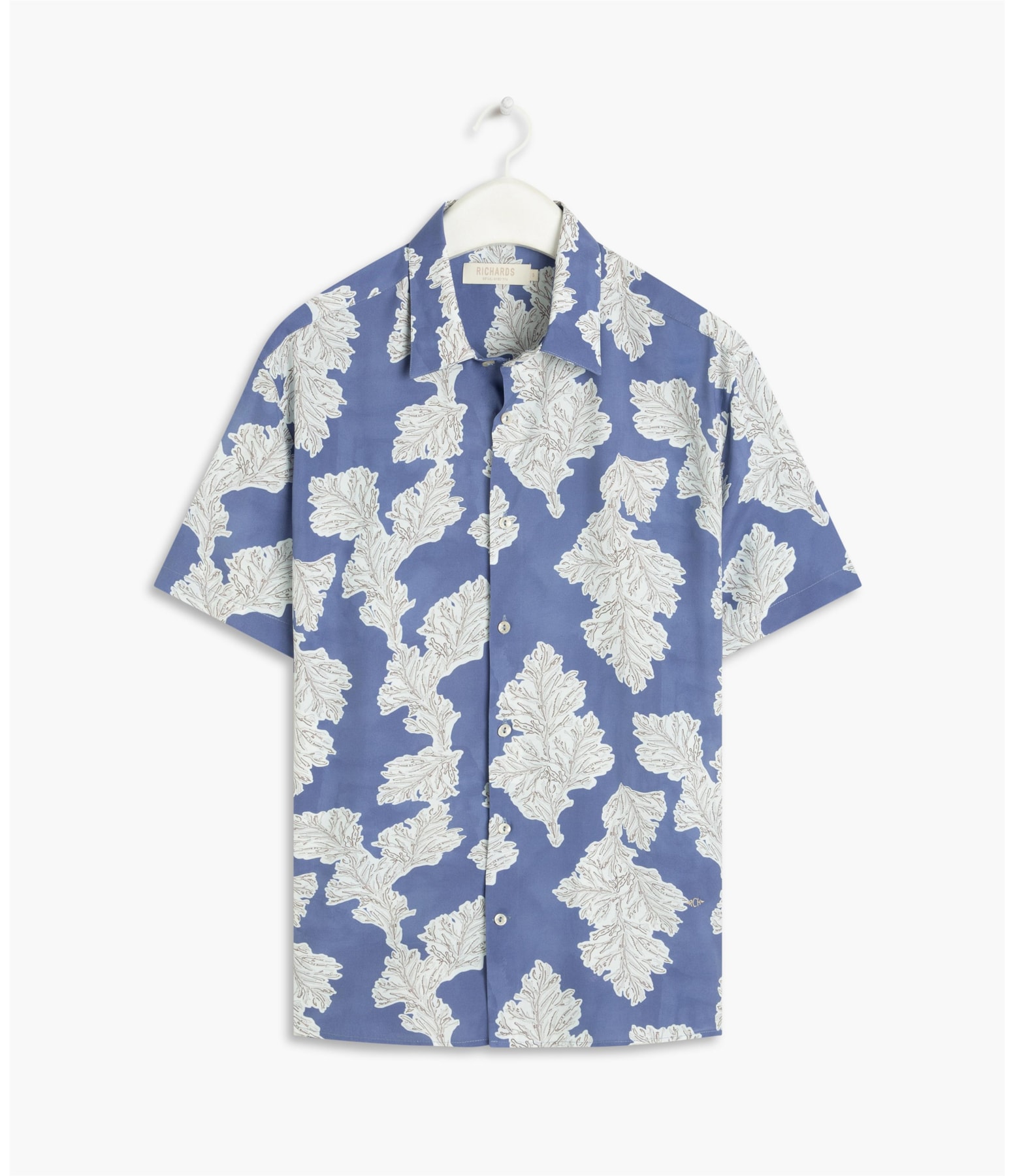 Camisa Viscose Estampada Algas Mc Caqui