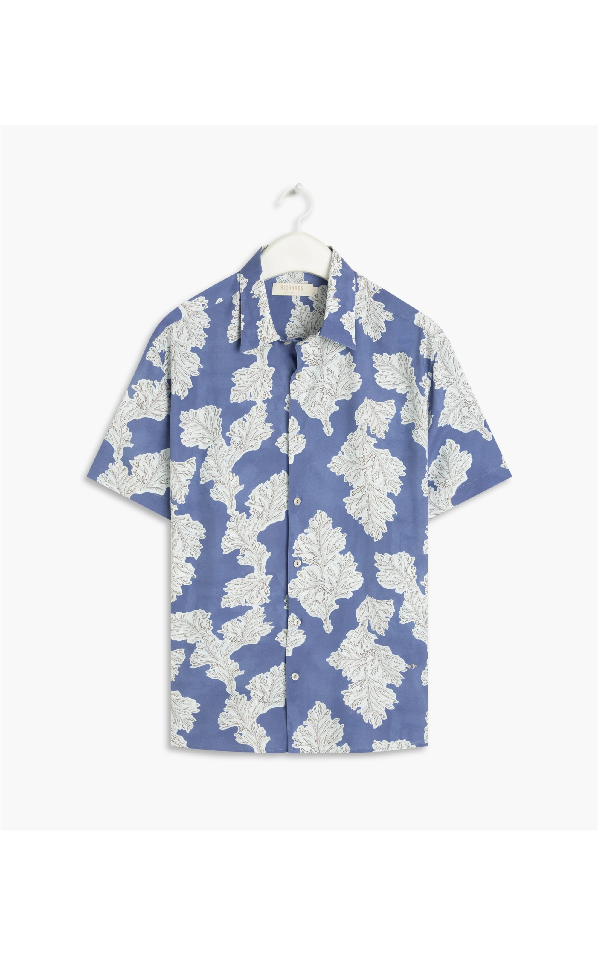 Camisa Viscose Estampada Algas Mc Caqui