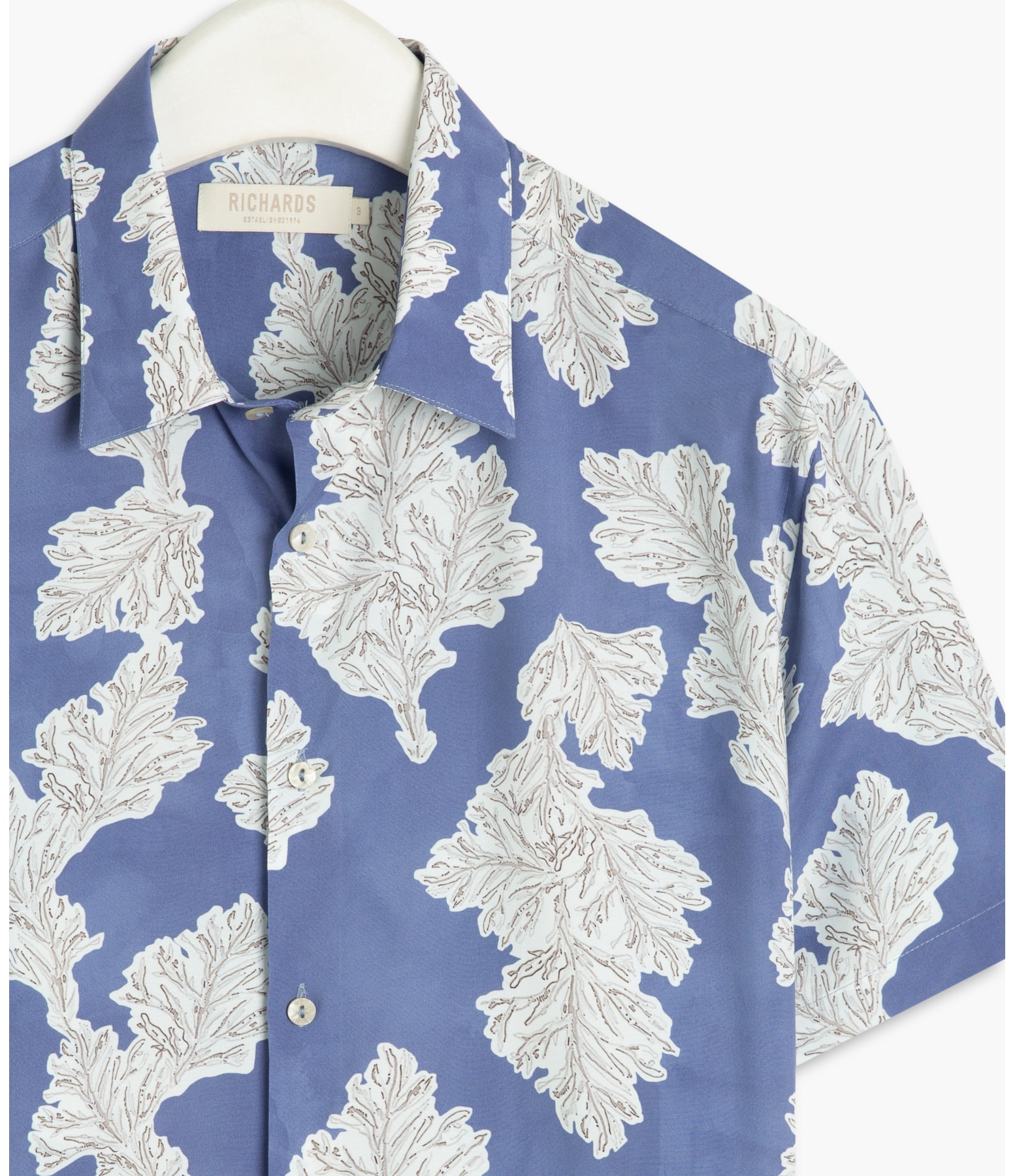 Camisa Viscose Estampada Algas Mc Caqui