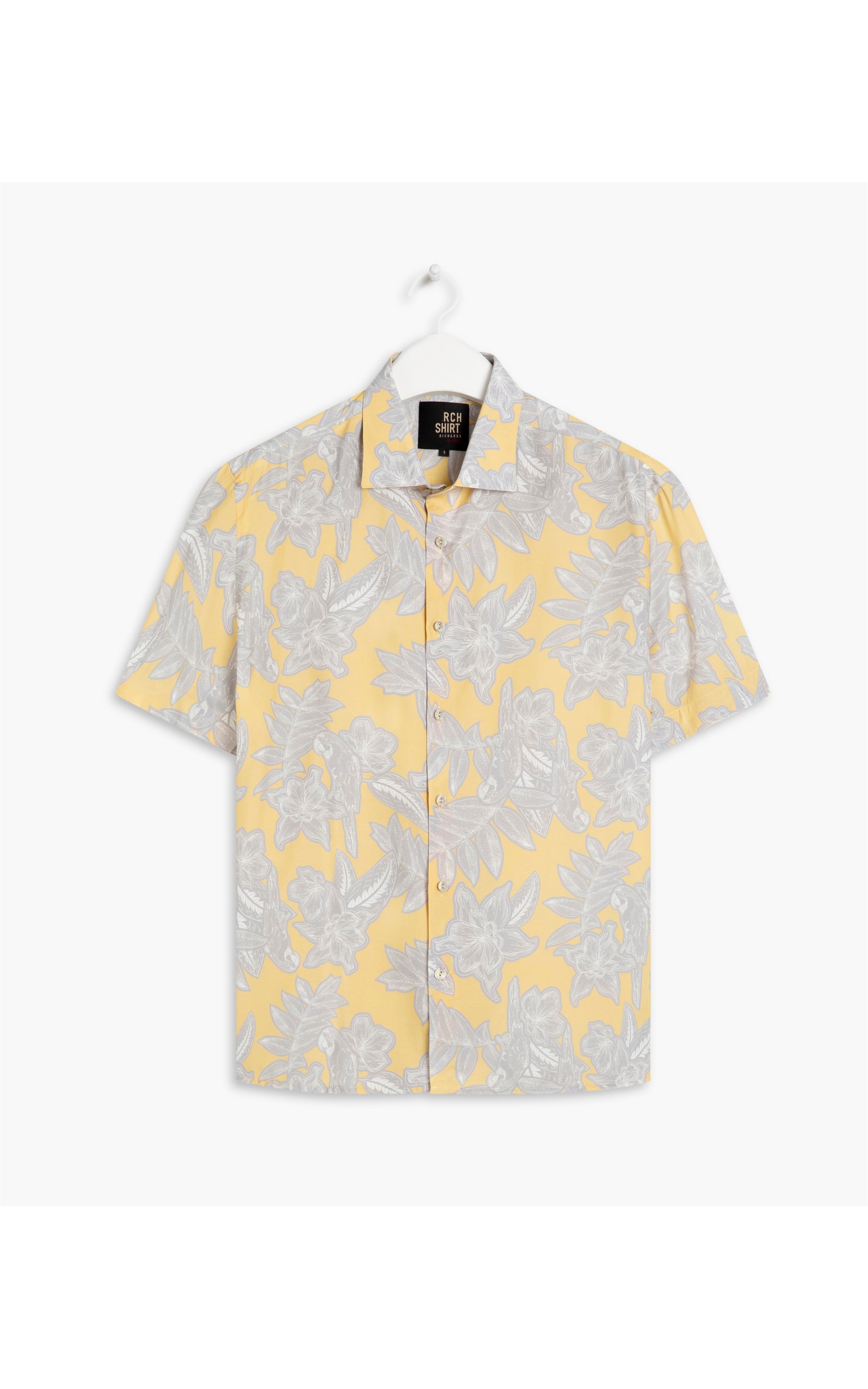 Camisa Viscose Estampada Macaw Mc Amarelo