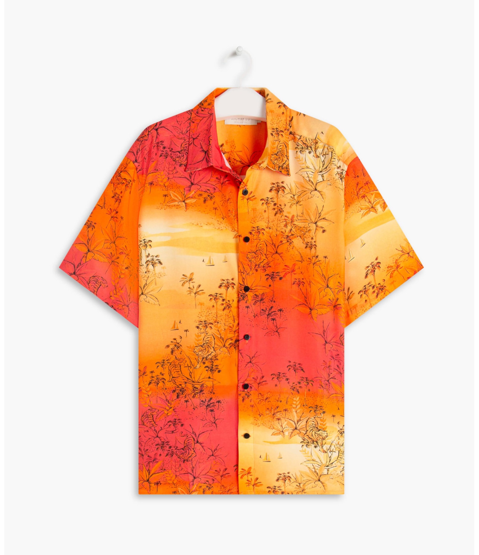 Camisa Viscose Estampada Tiger Mc Laranja