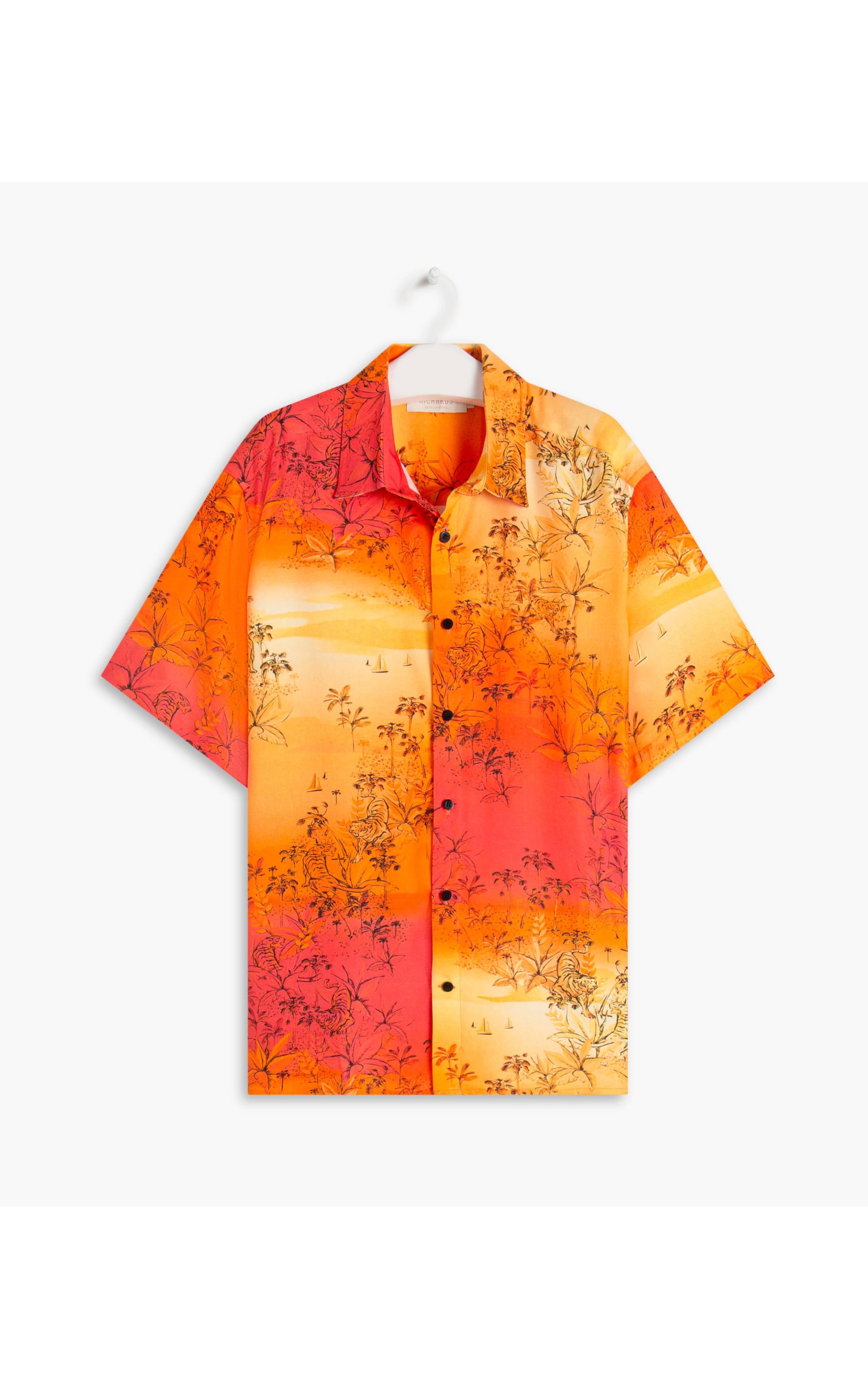 Camisa Viscose Estampada Tiger Mc Laranja