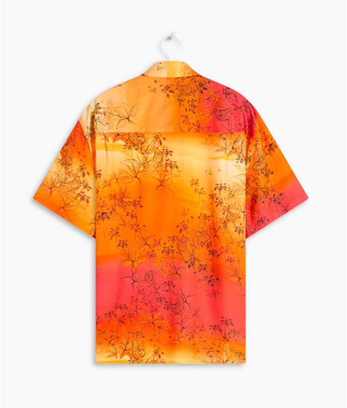 Camisa Viscose Estampada Tiger Mc Laranja