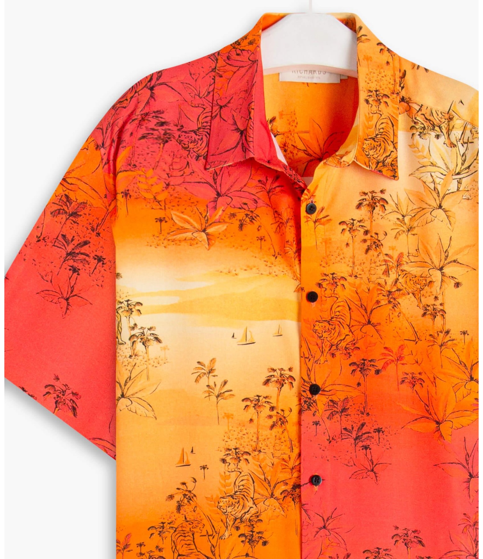 Camisa Viscose Estampada Tiger Mc Laranja