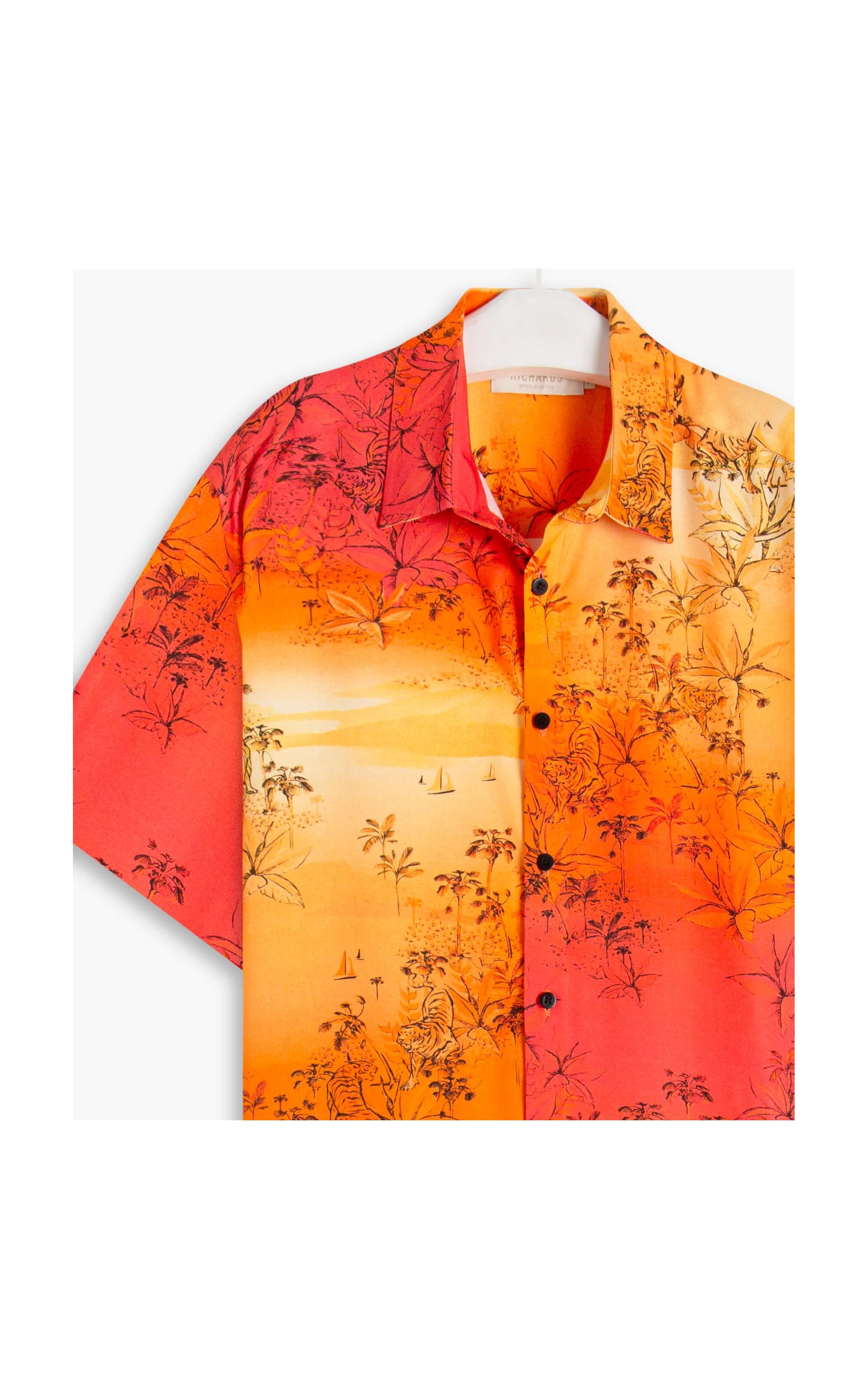 Camisa Viscose Estampada Tiger Mc Laranja