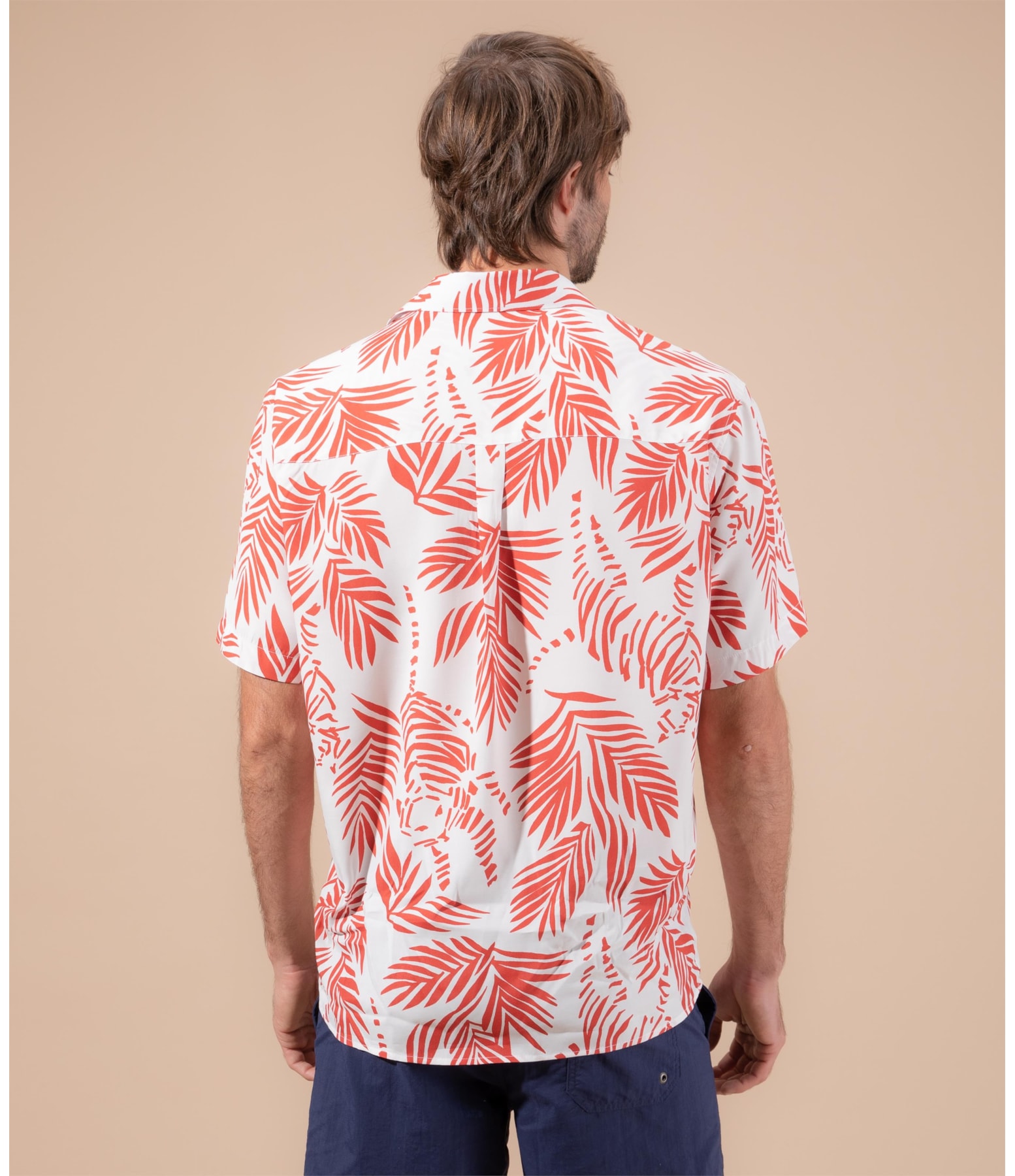 Camisa Viscose Estampada Tigre Mc Vermelho