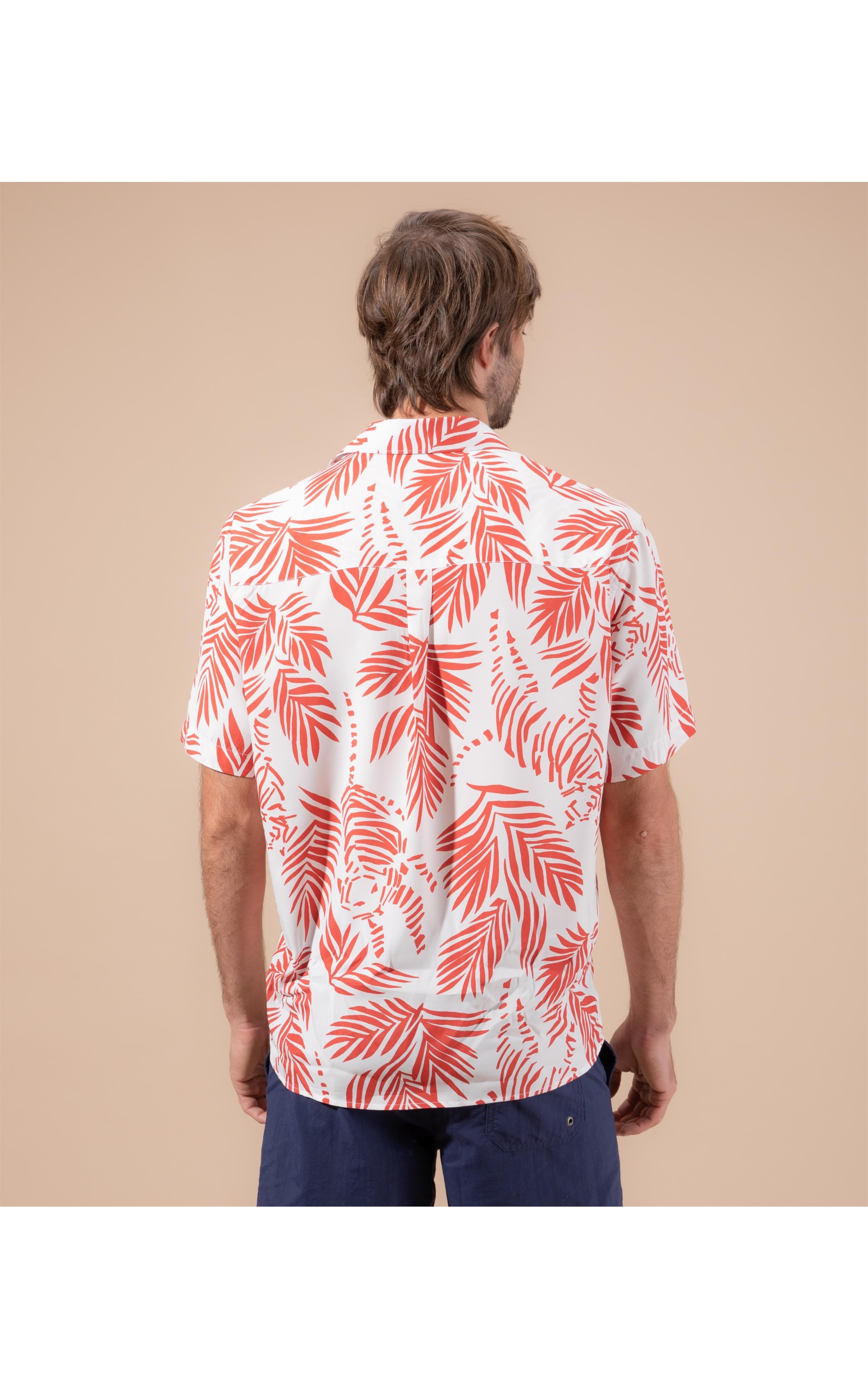 Camisa Viscose Estampada Tigre Mc Vermelho