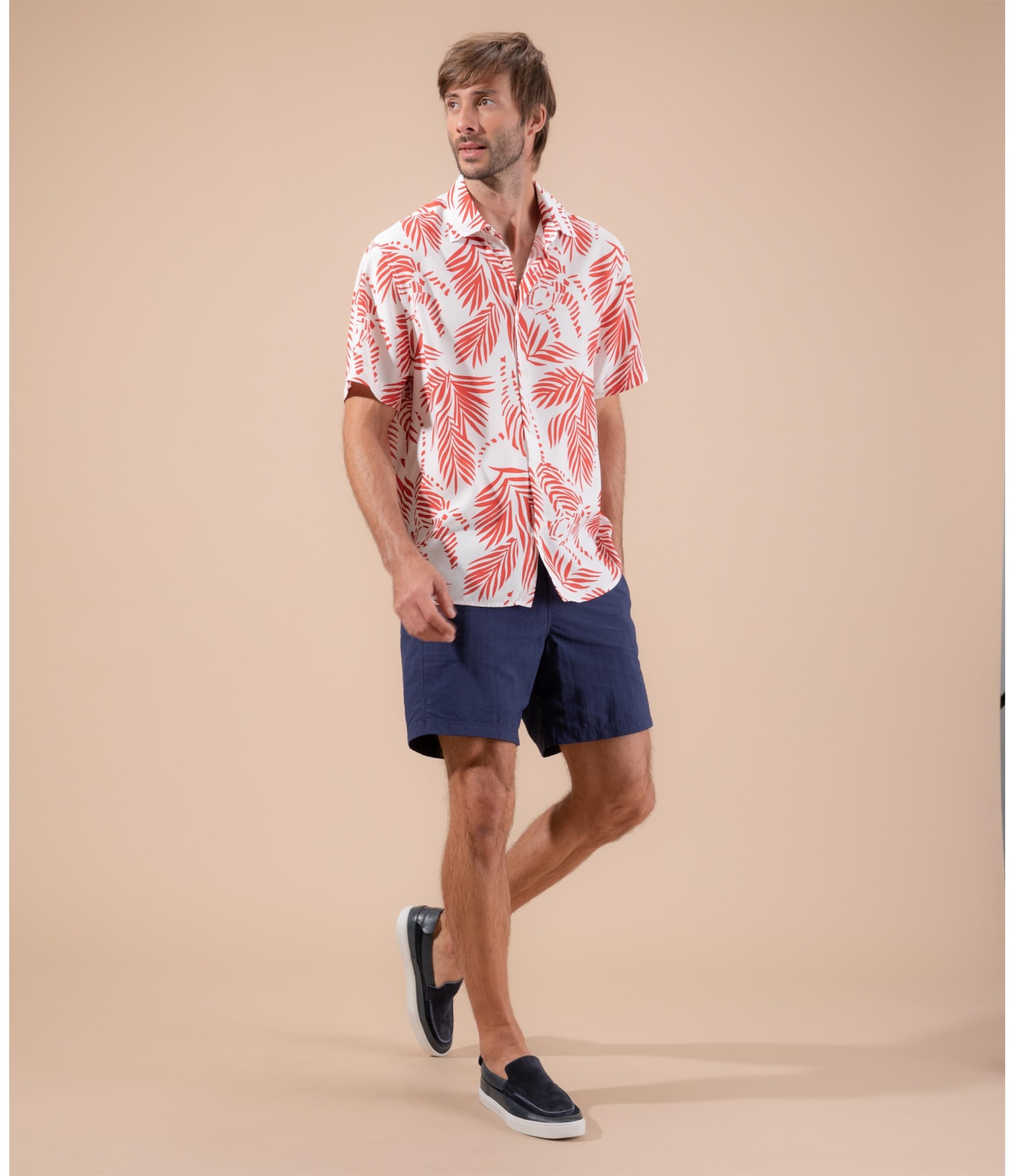Camisa Viscose Estampada Tigre Mc Vermelho