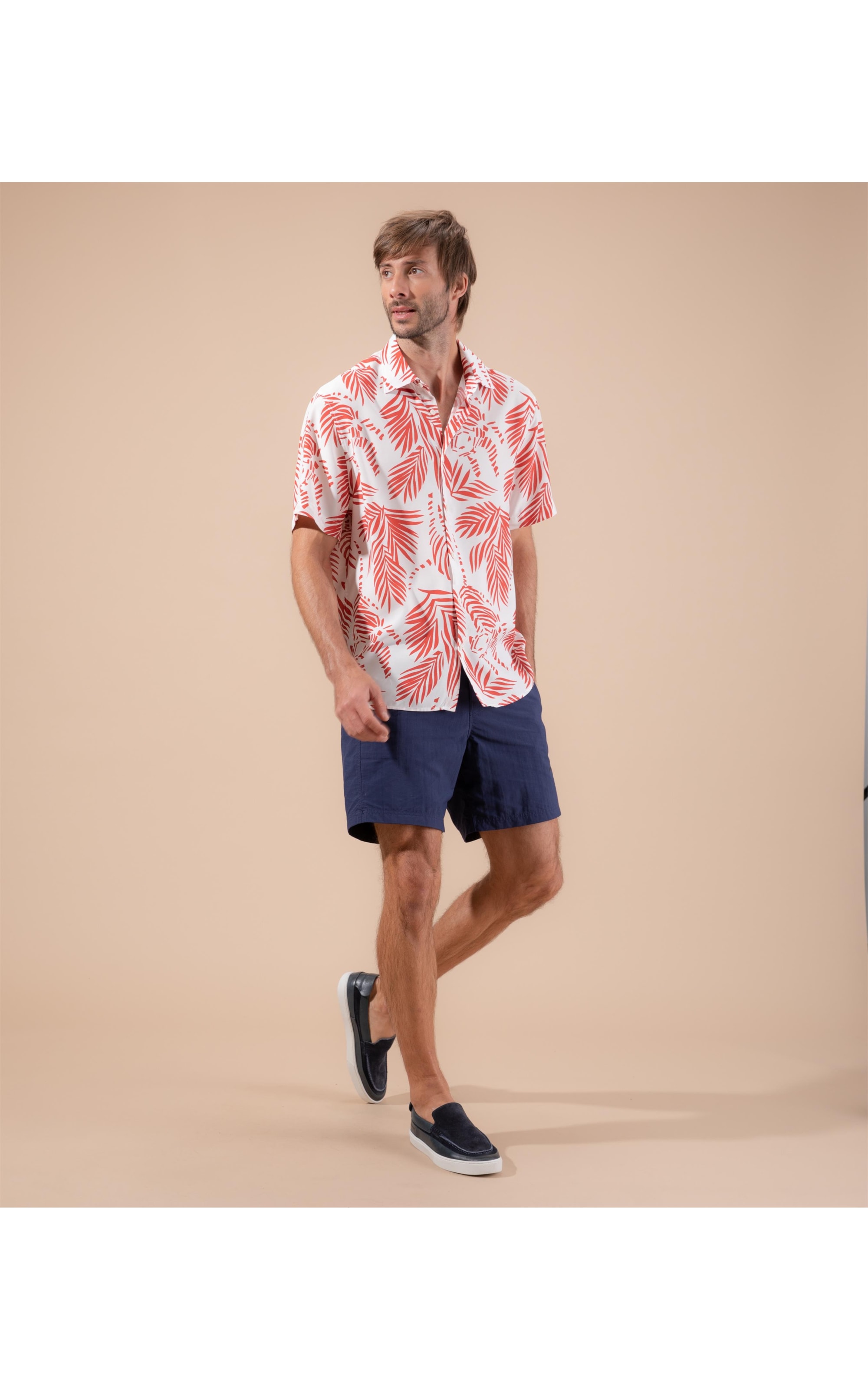 Camisa Viscose Estampada Tigre Mc Vermelho