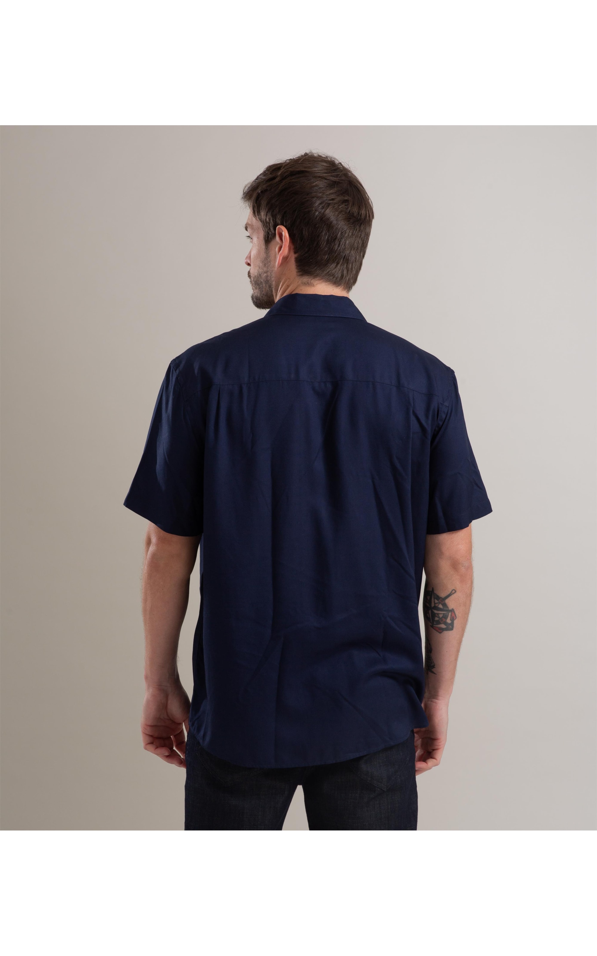 Camisa Viscose Lisa Lucas Mc Dark Navy