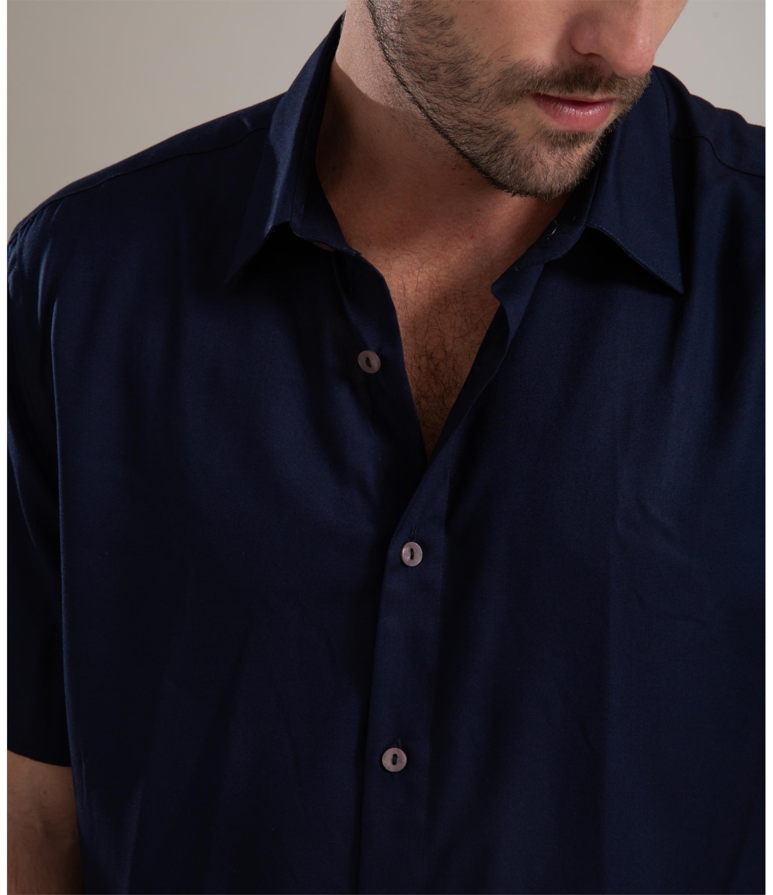 Camisa Viscose Lisa Lucas Mc Dark Navy
