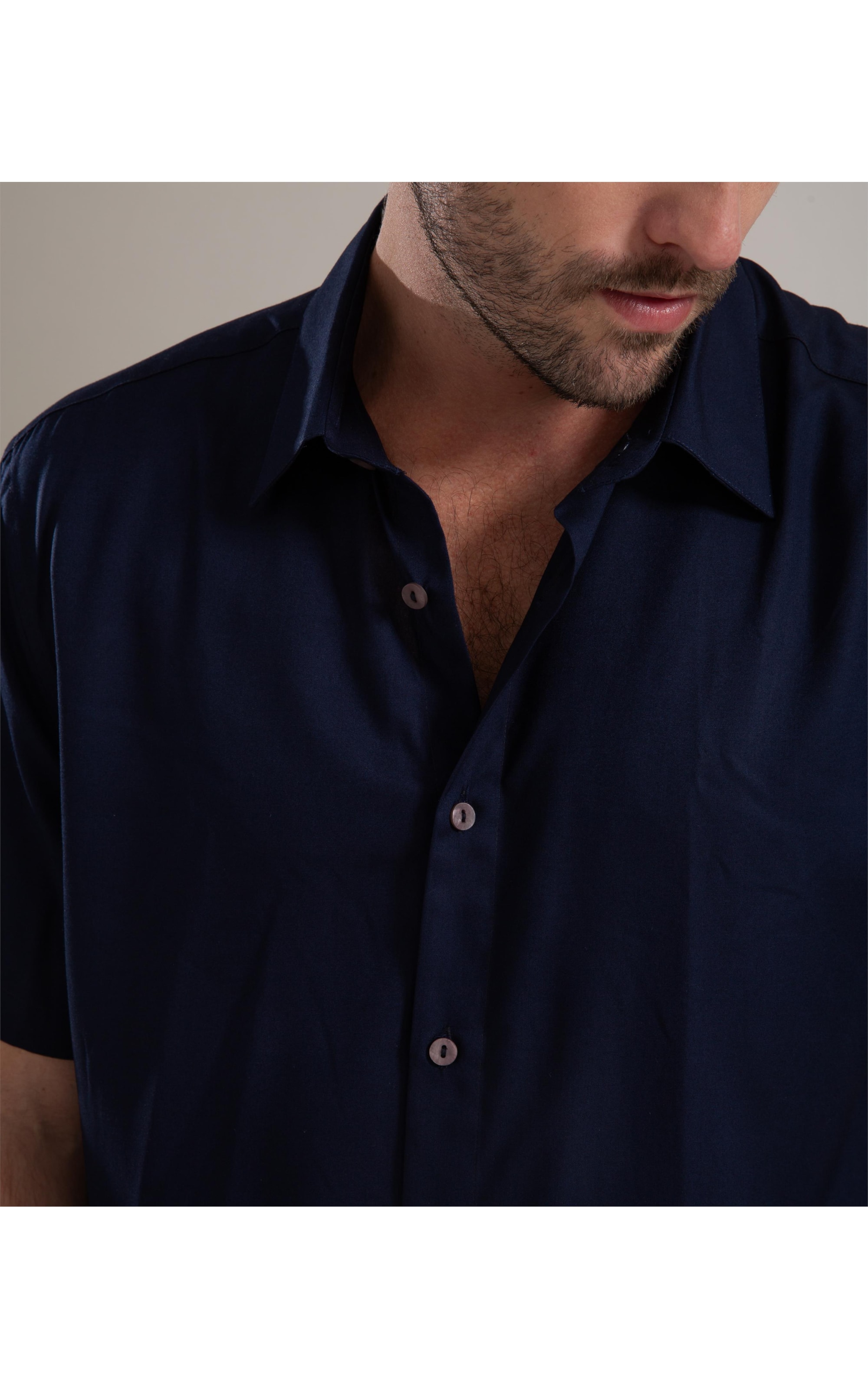 Camisa Viscose Lisa Lucas Mc Dark Navy