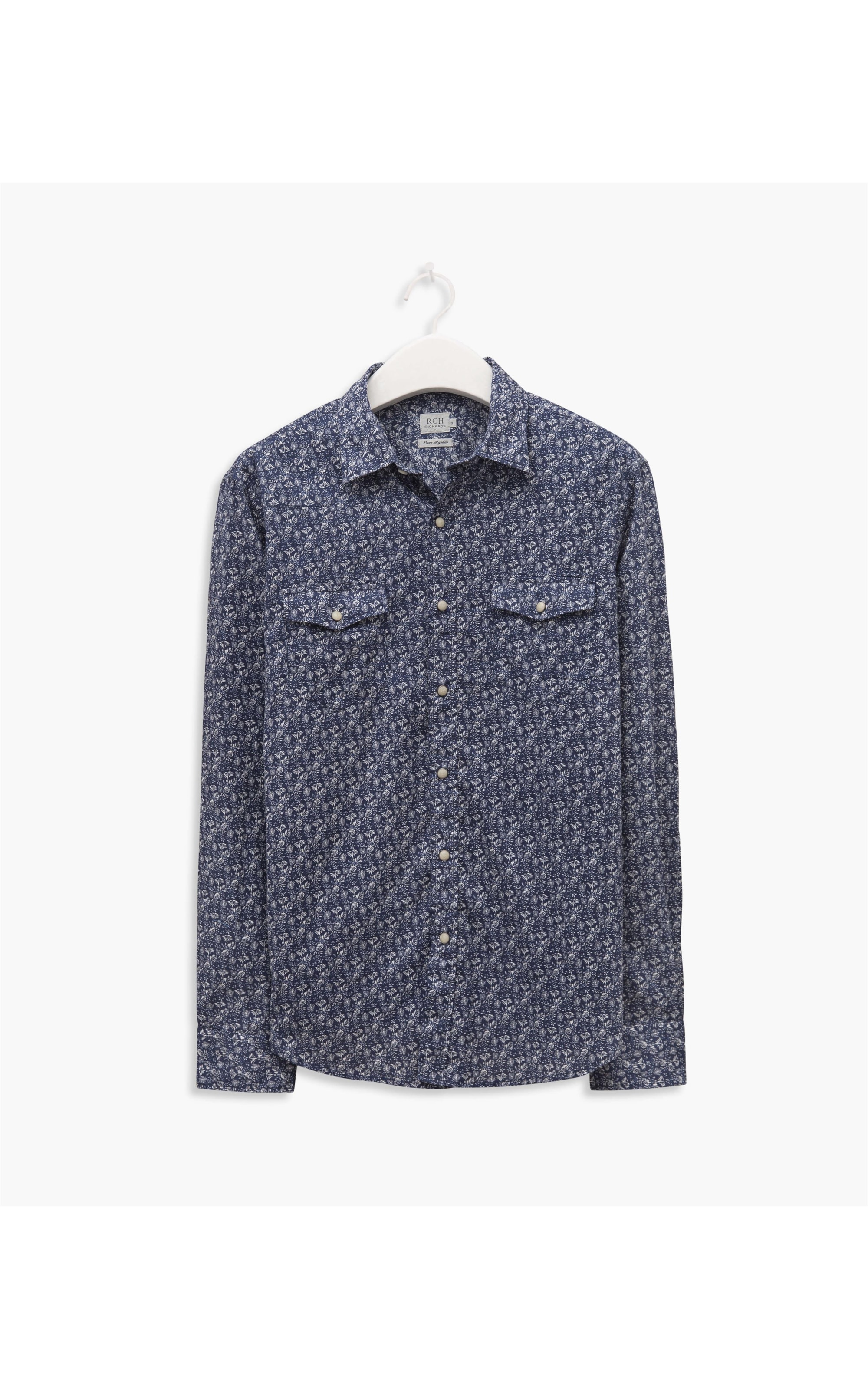 Camisa Voile Estampada Isola Ml Azul Marinho