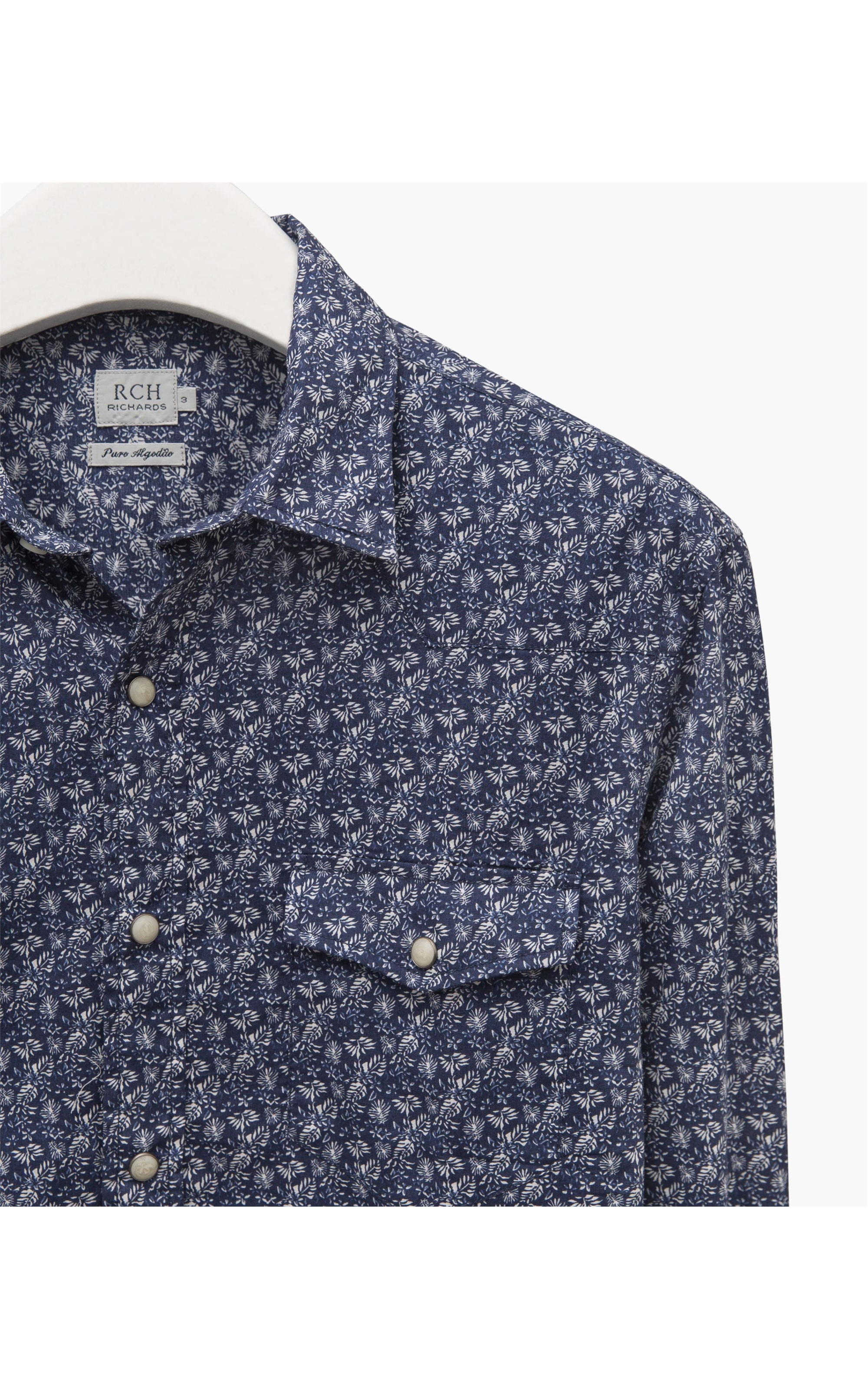 Camisa Voile Estampada Isola Ml Azul Marinho