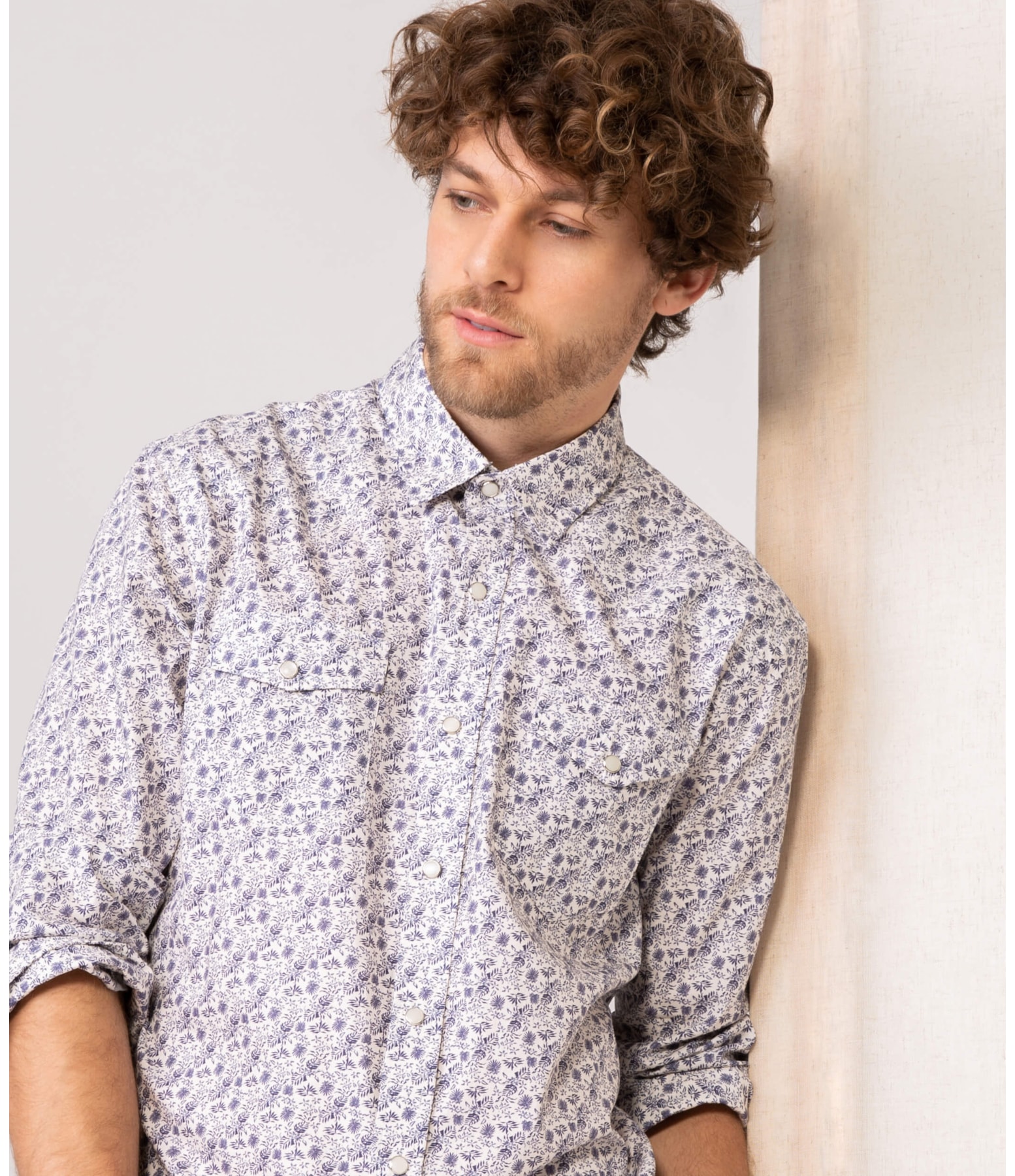 Camisa Voile Estampada Isola Ml Branco