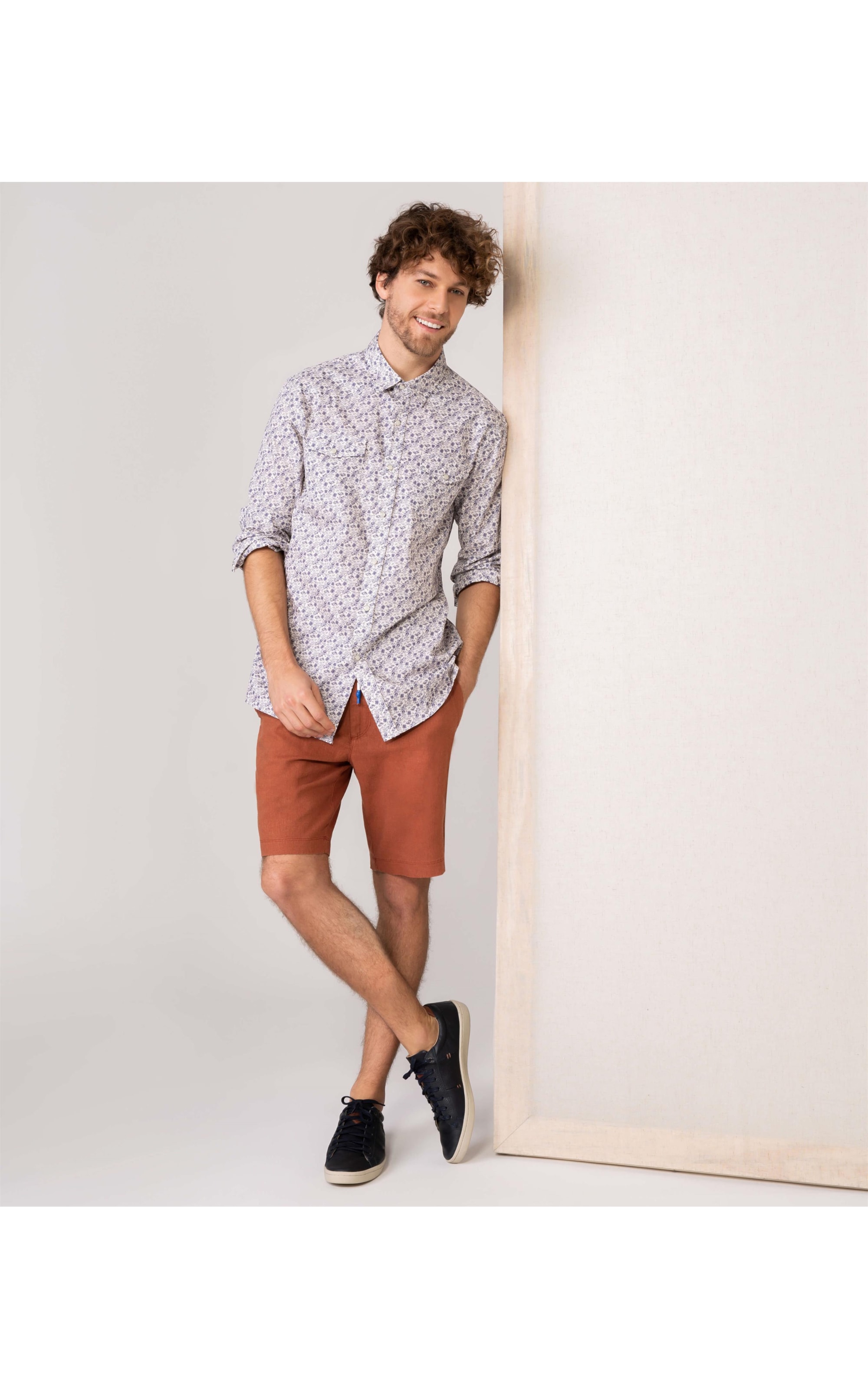 Camisa Voile Estampada Isola Ml Branco