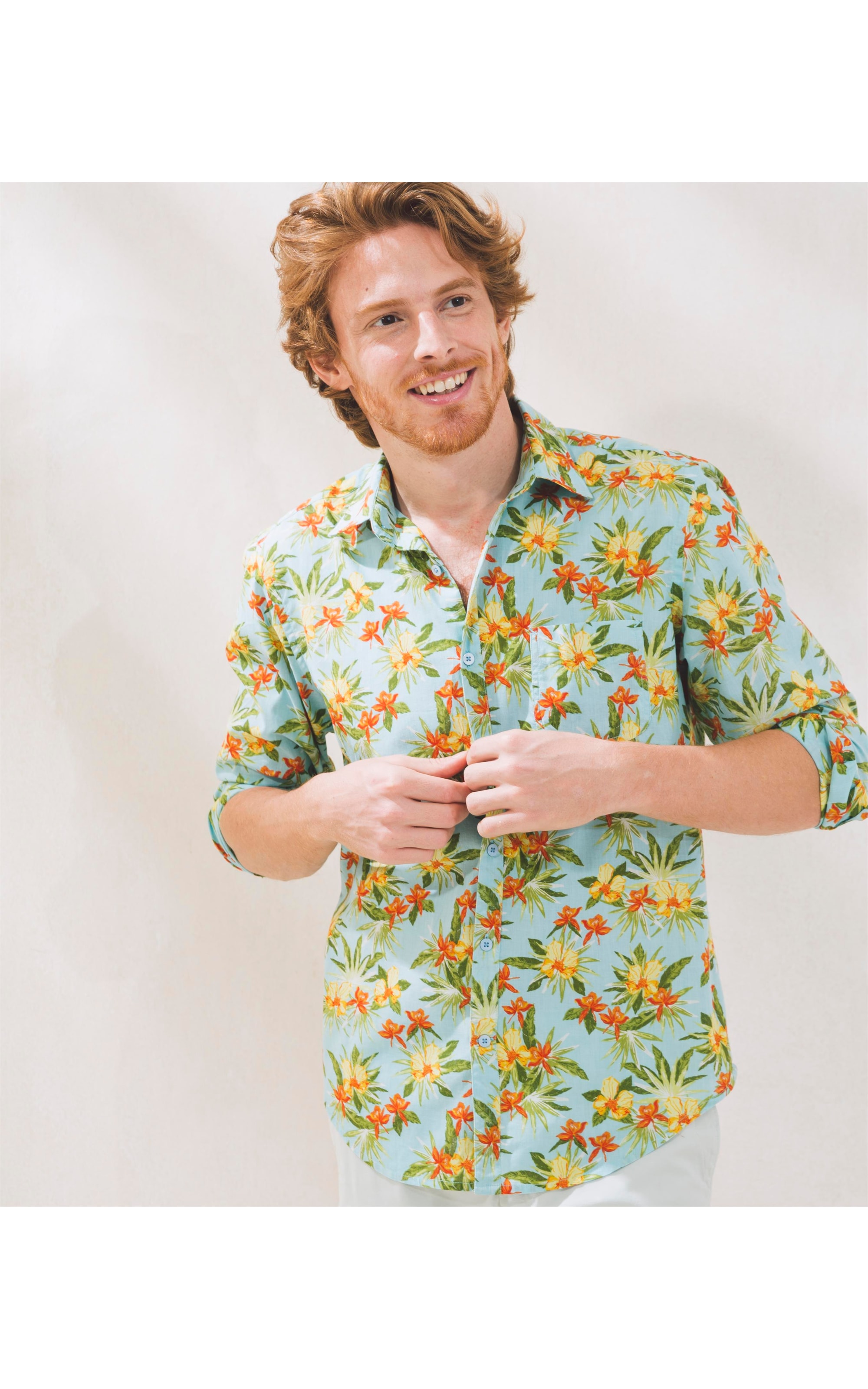 Camisa Voile Estampada Ml Verde
