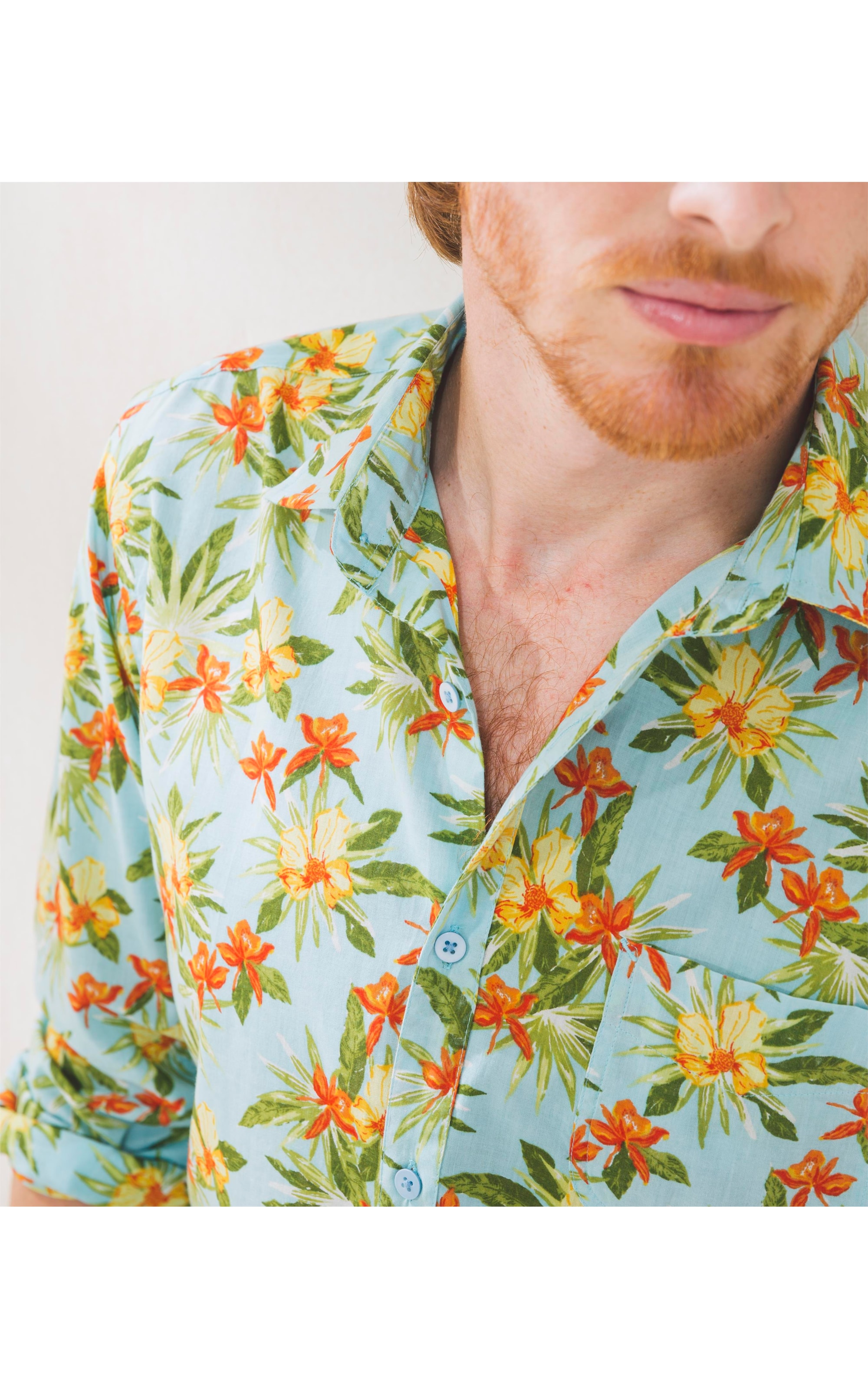Camisa Voile Estampada Ml Verde
