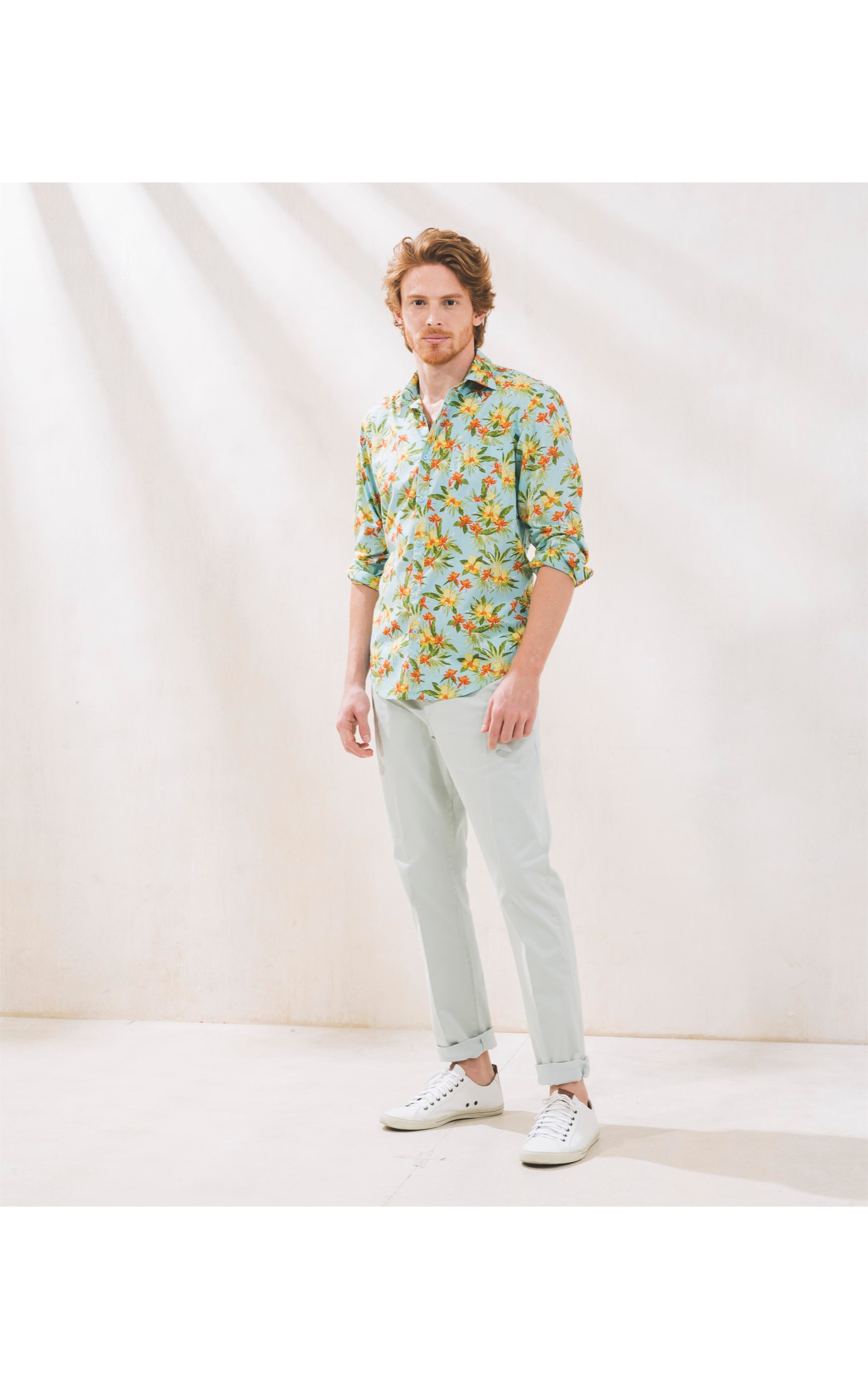 Camisa Voile Estampada Ml Verde