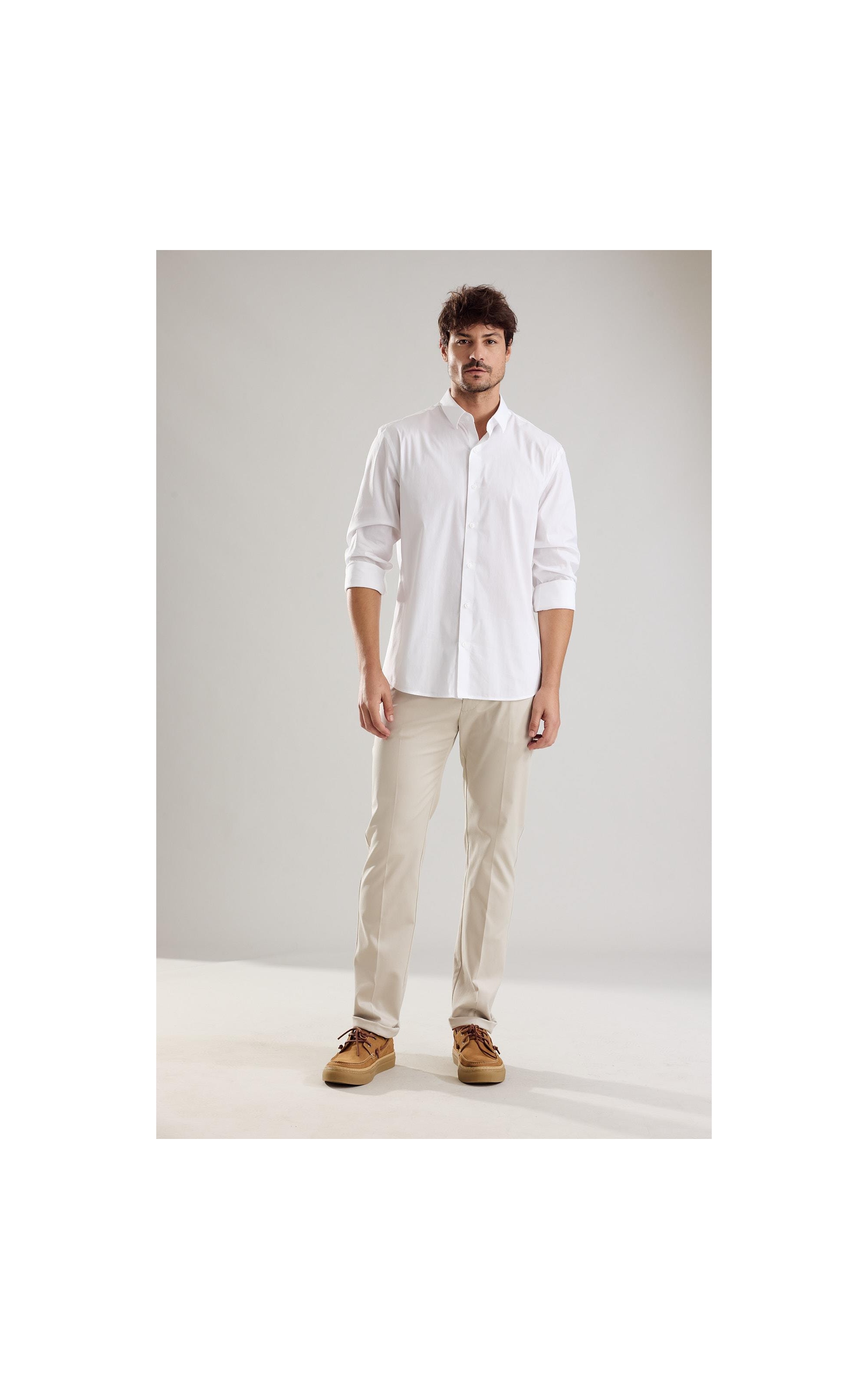 Camisa Wrinckled Cotton Ml Branco