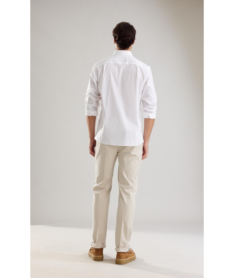 Camisa Wrinckled Cotton Ml Branco