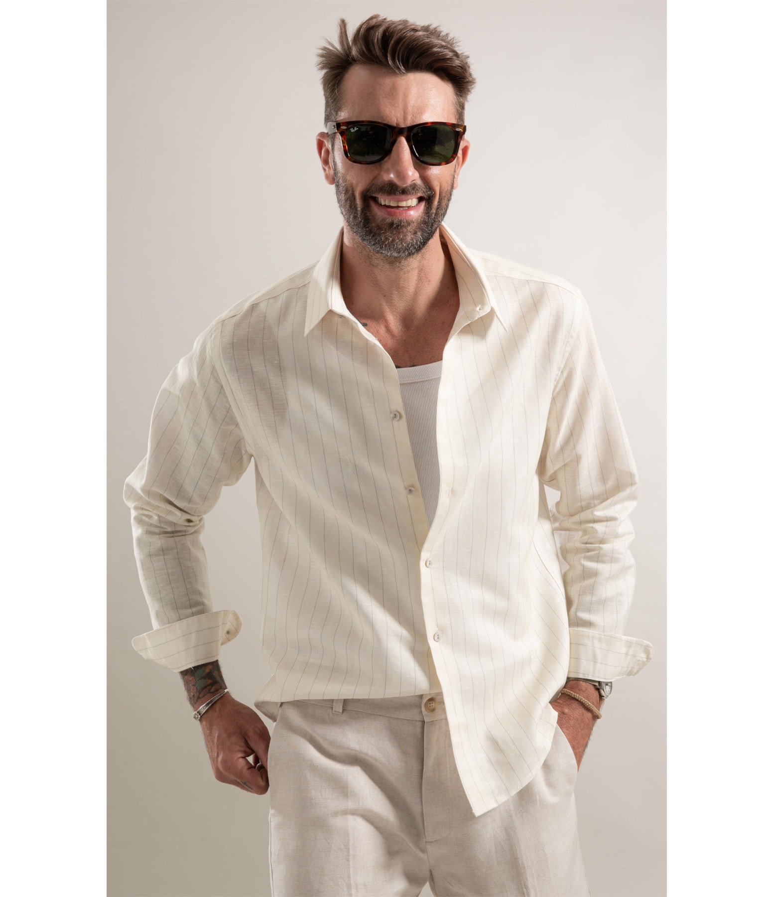 Camisa Zproto Linho Amarelo Claro