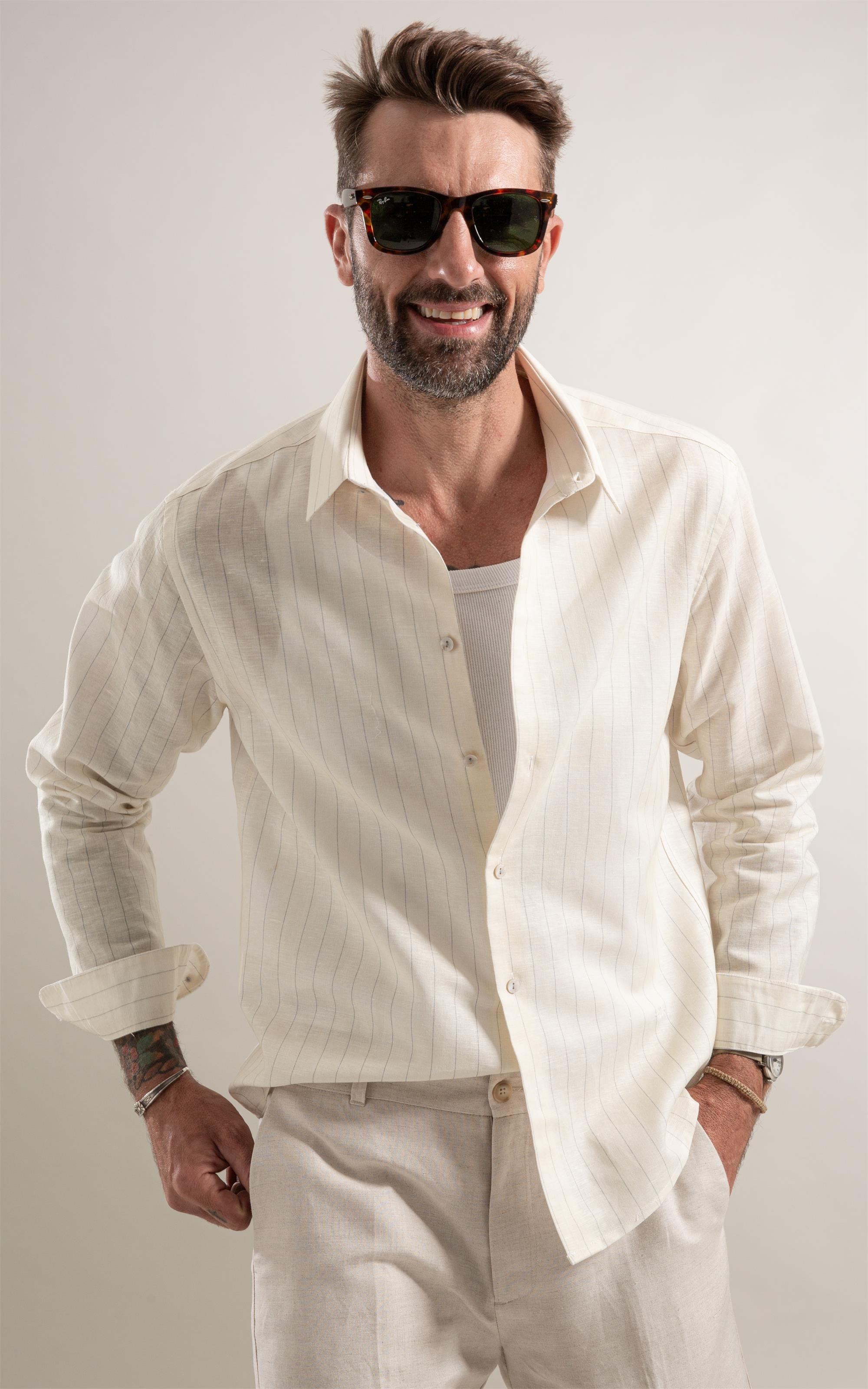 Camisa Zproto Linho Amarelo Claro