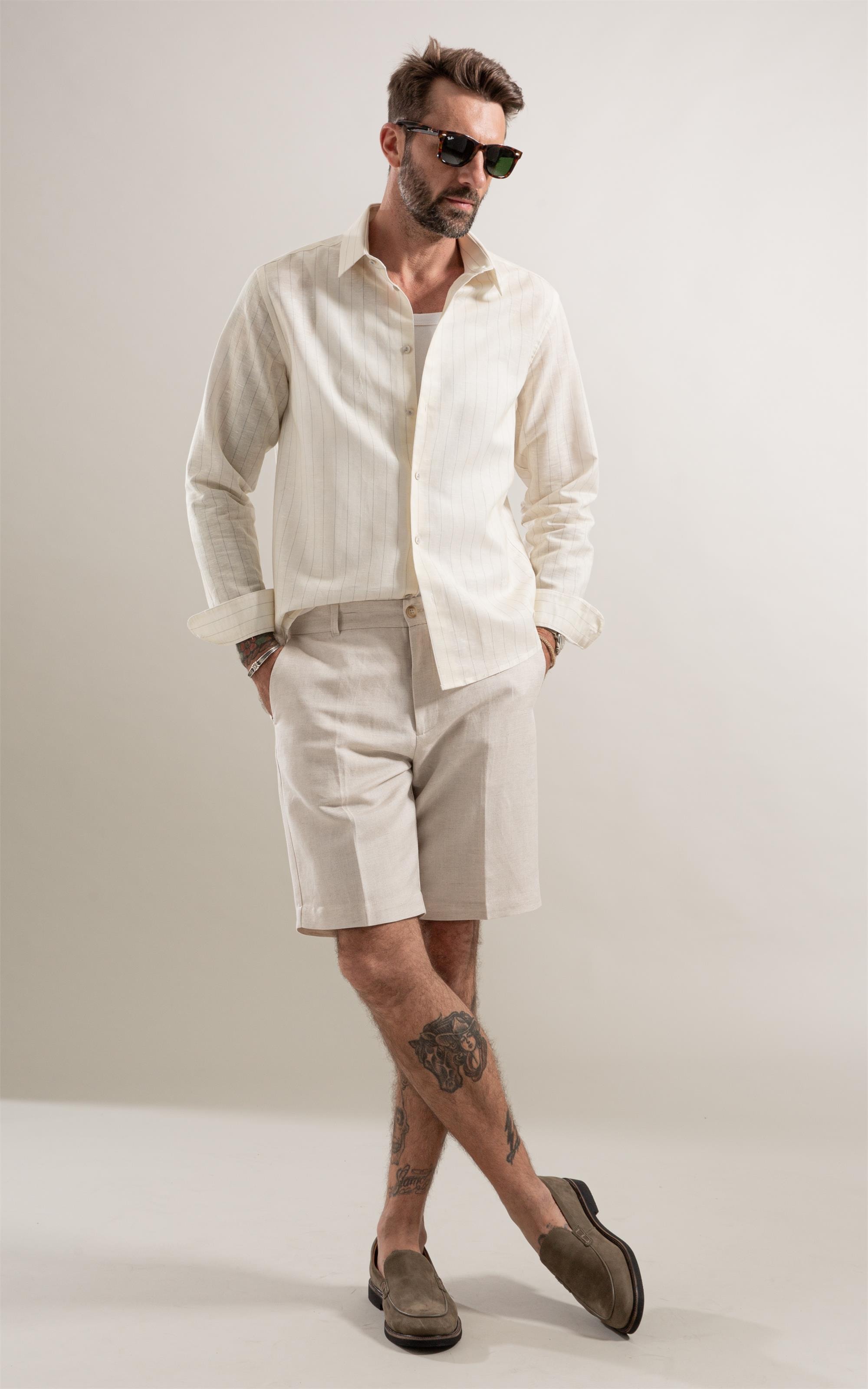 Camisa Zproto Linho Amarelo Claro