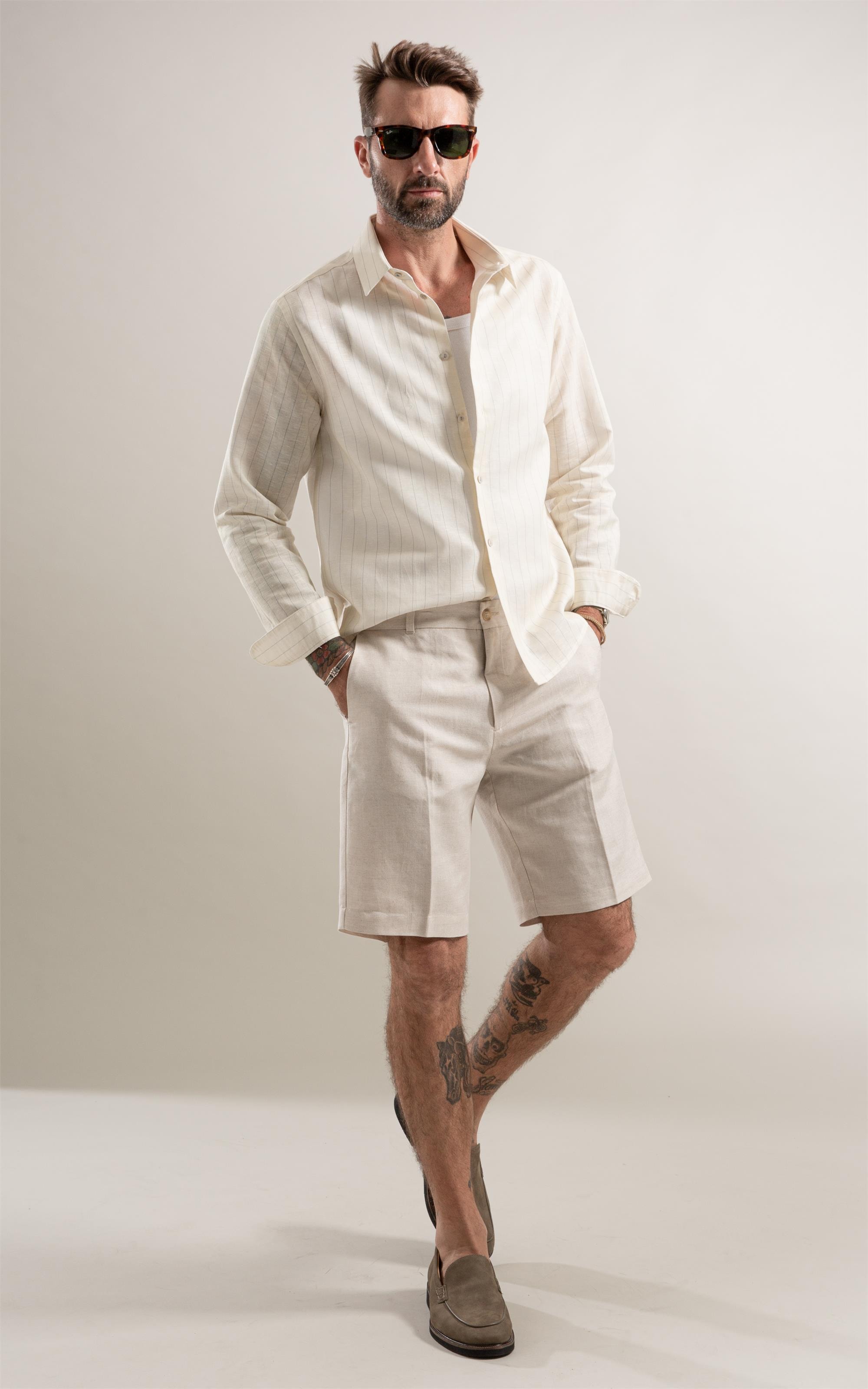 Camisa Zproto Linho Amarelo Claro