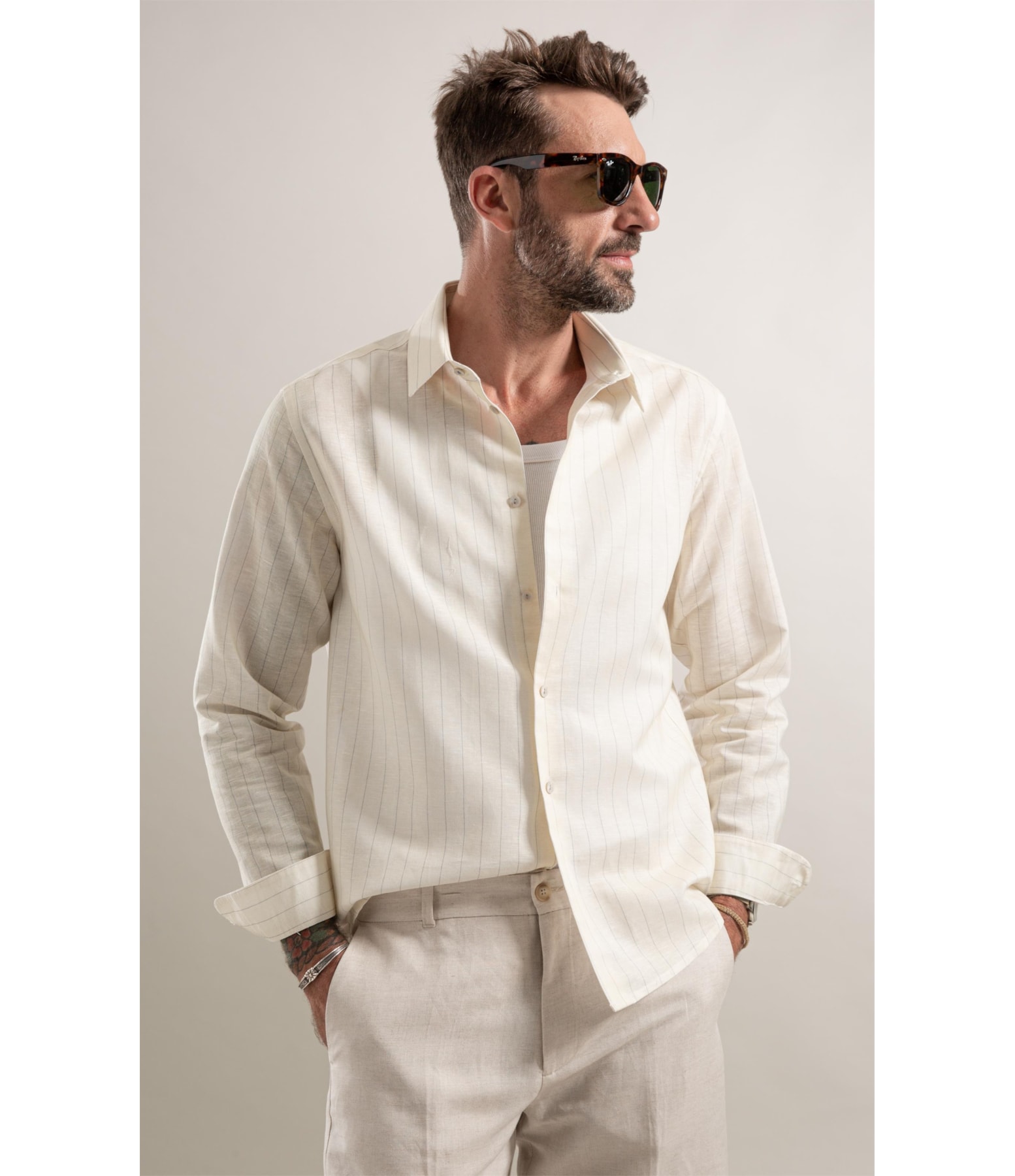 Camisa Zproto Linho Amarelo Claro
