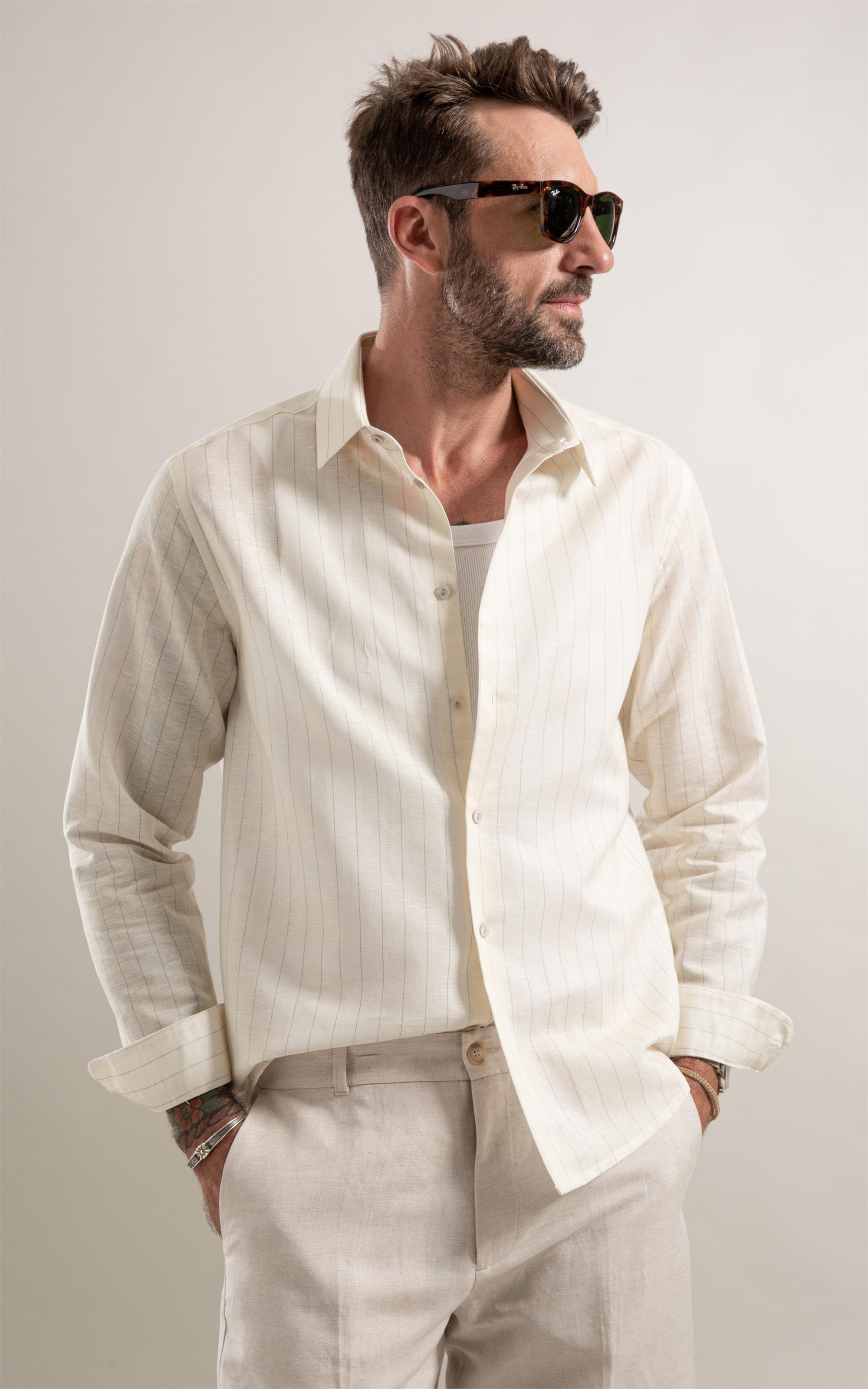 Camisa Zproto Linho Amarelo Claro