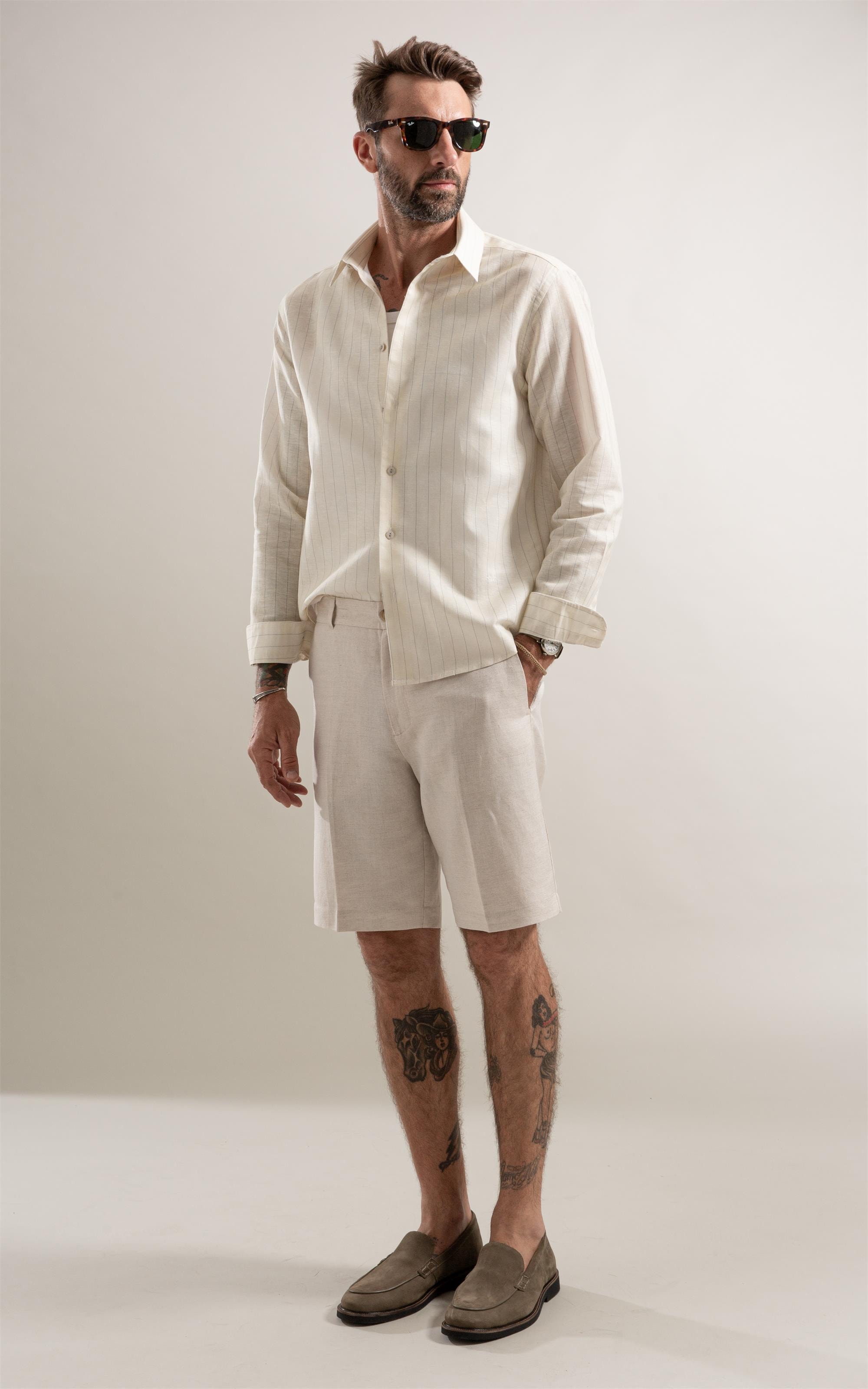 Camisa Zproto Linho Amarelo Claro