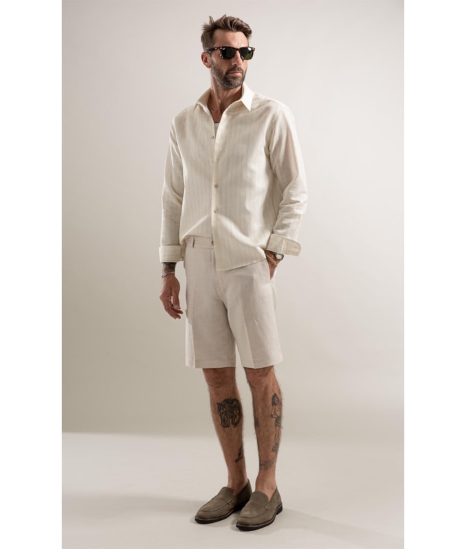 Camisa Zproto Linho Amarelo Claro