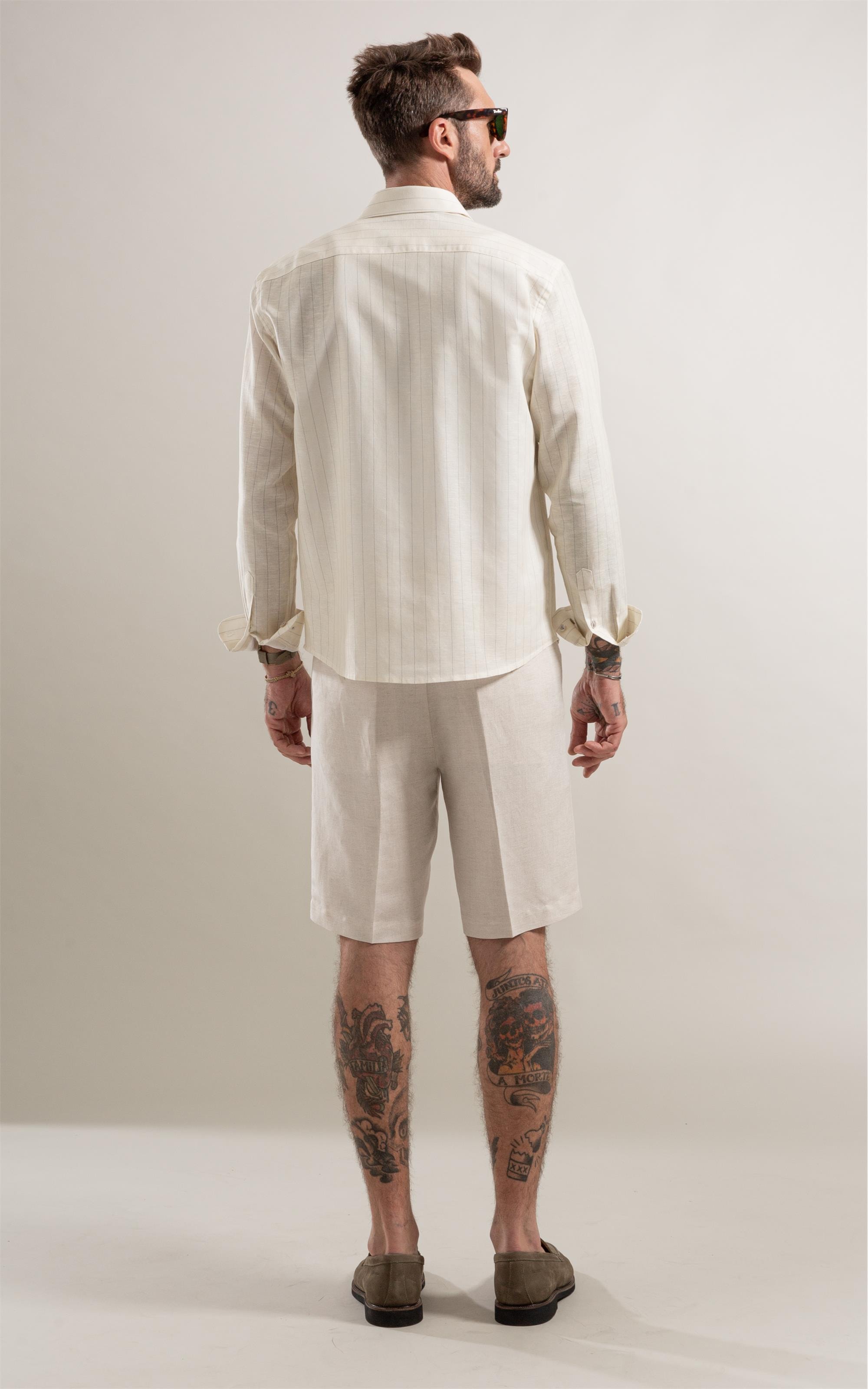 Camisa Zproto Linho Amarelo Claro