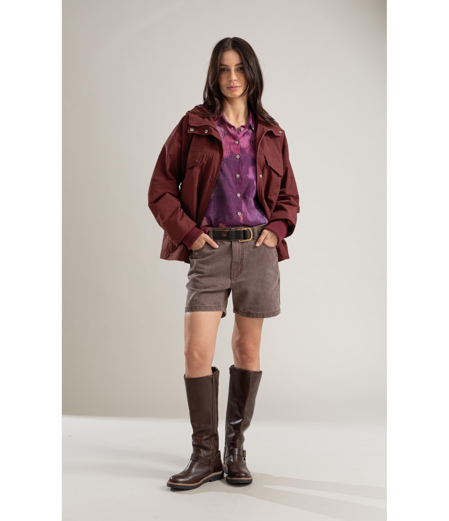 (Canc)bermuda Trincado Candy Color Marrom