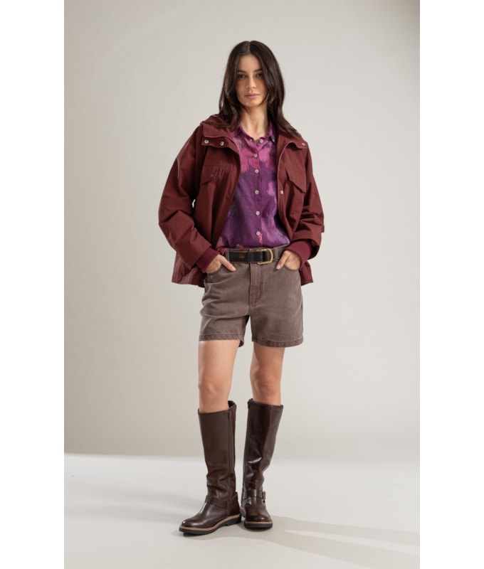 (Canc)bermuda Trincado Candy Color Marrom