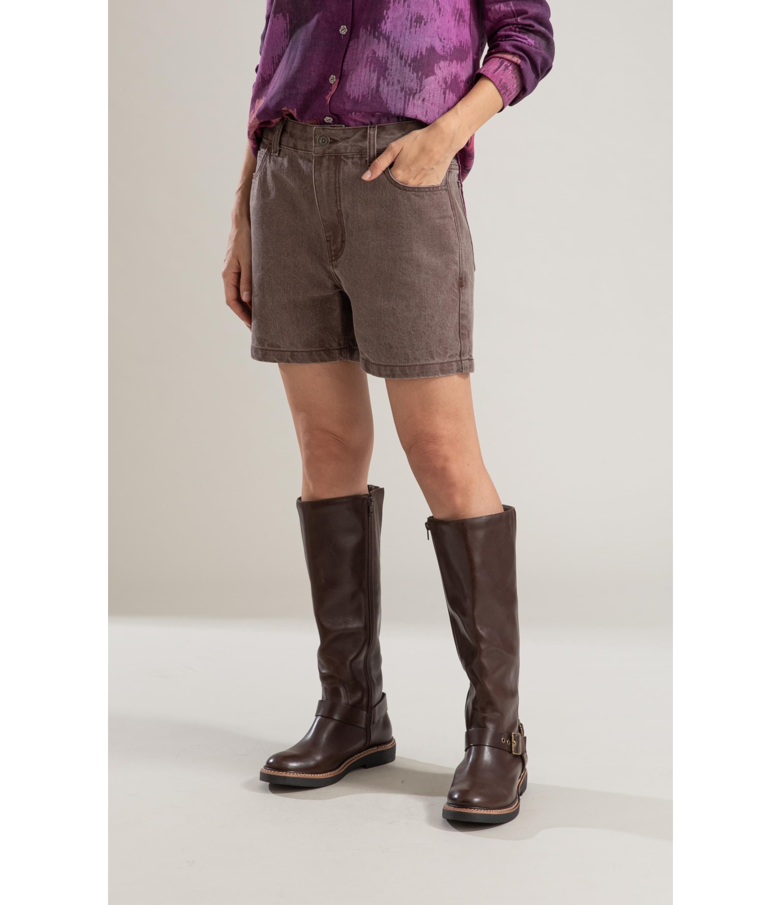 (Canc)bermuda Trincado Candy Color Marrom