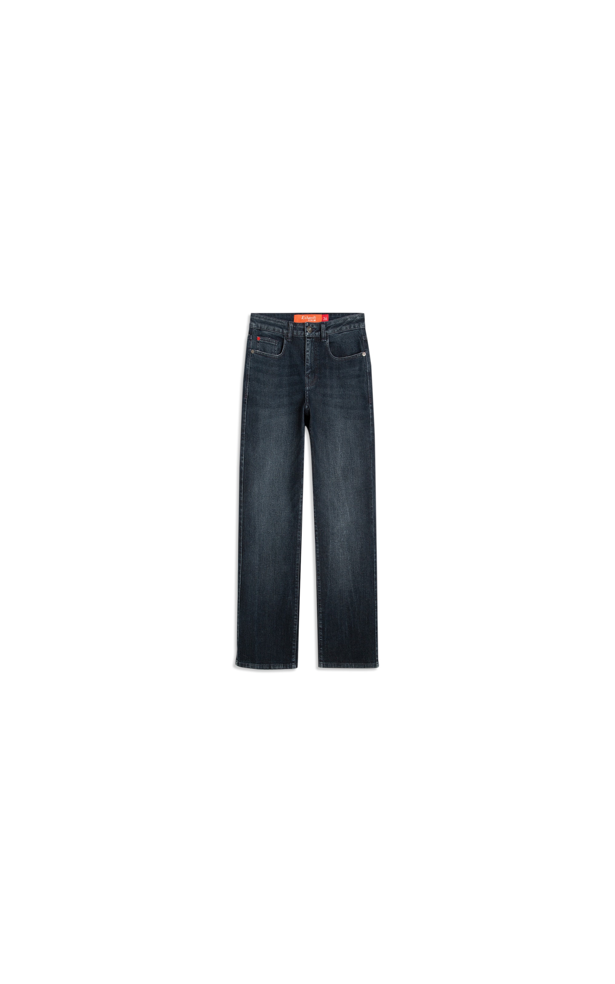 (Canc.)calca Dark Forest Elastic Reta Mi 2123-Lav.Escuro C/ Resina