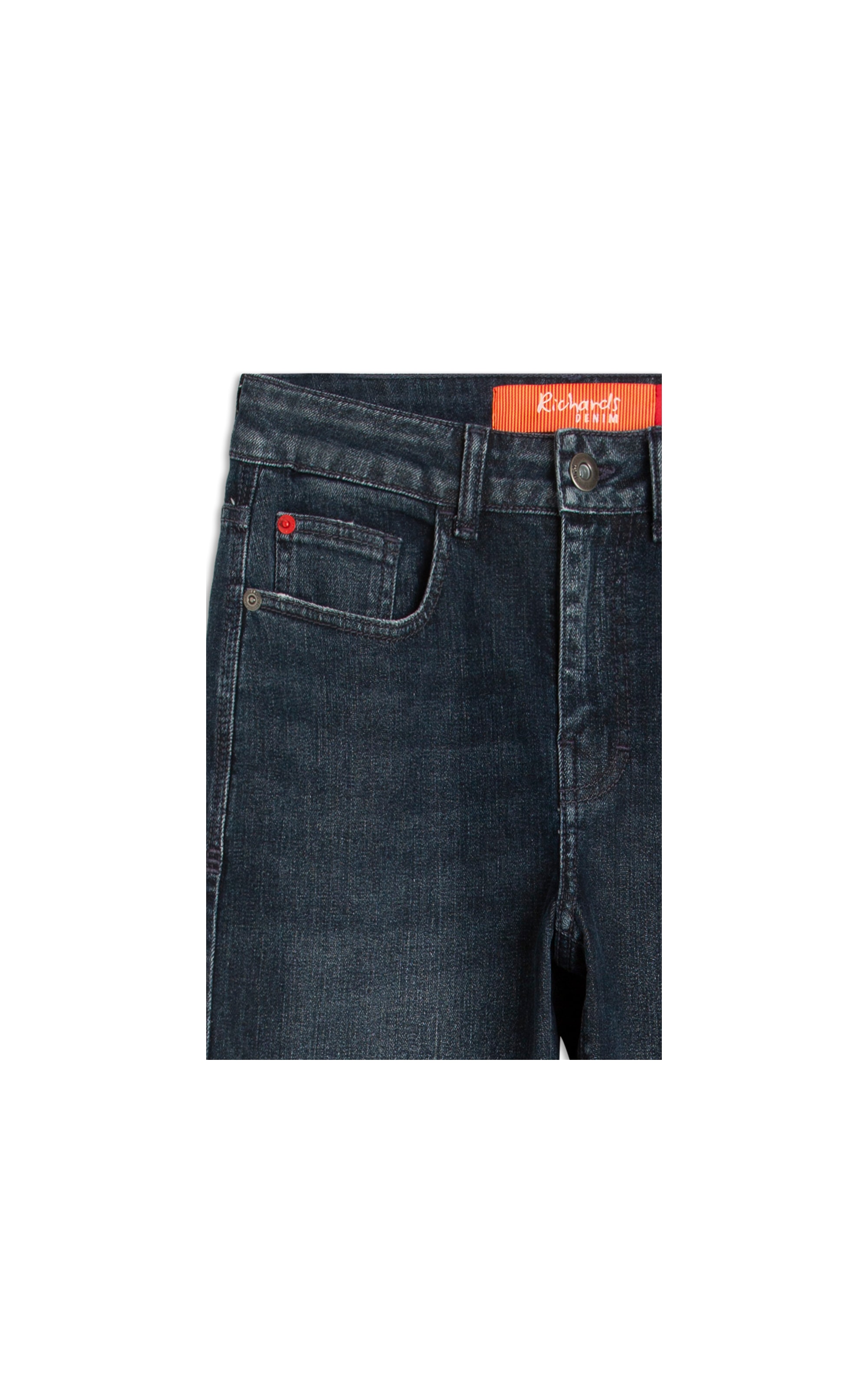 (Canc.)calca Dark Forest Elastic Reta Mi 2123-Lav.Escuro C/ Resina