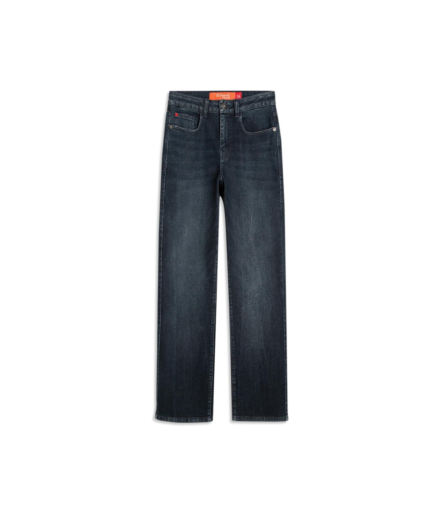(Canc.)calca Dark Forest Elastic Reta Mi 2123-Lav.Escuro C/ Resina