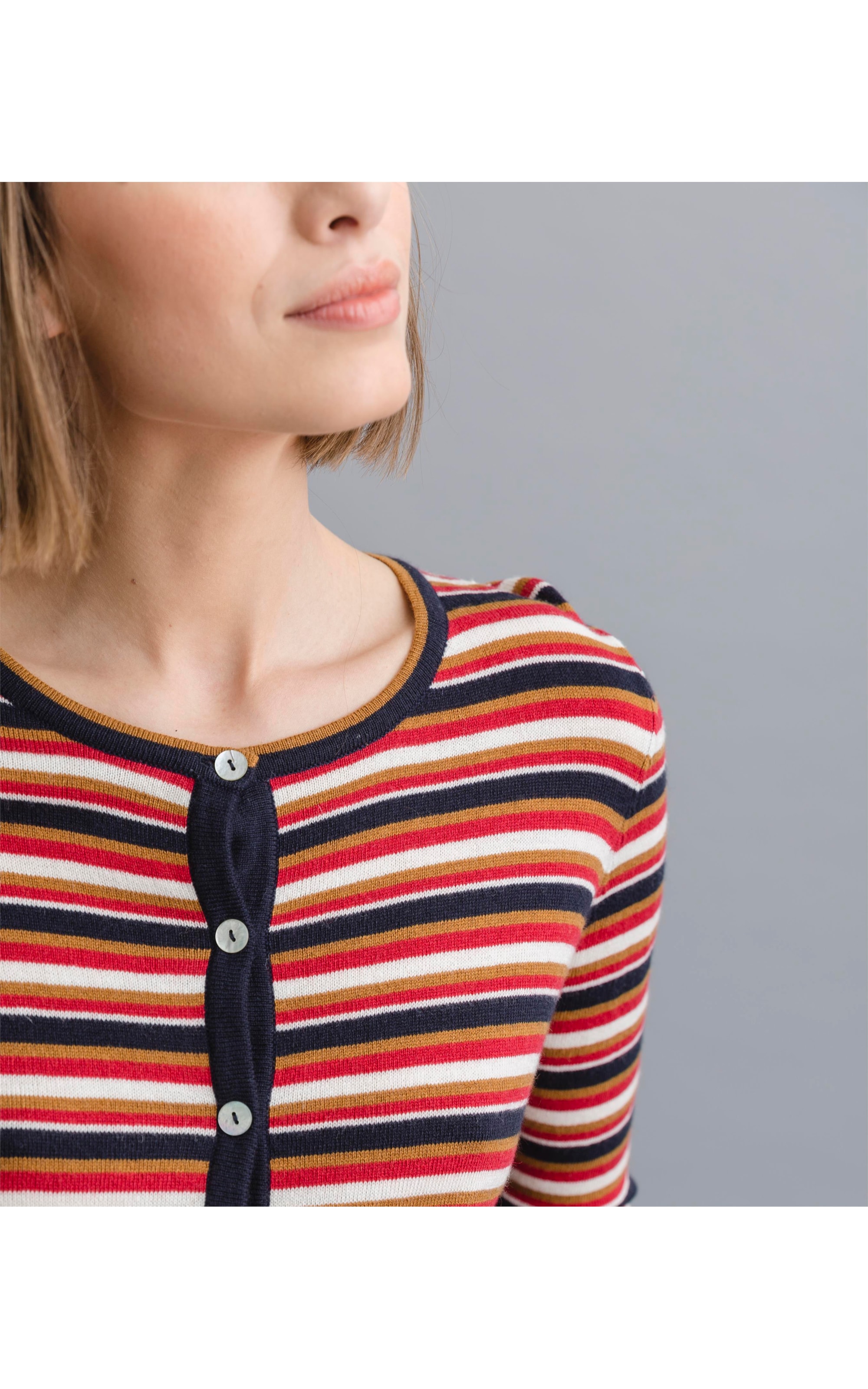 Cardigan Julie Listrado Off Black