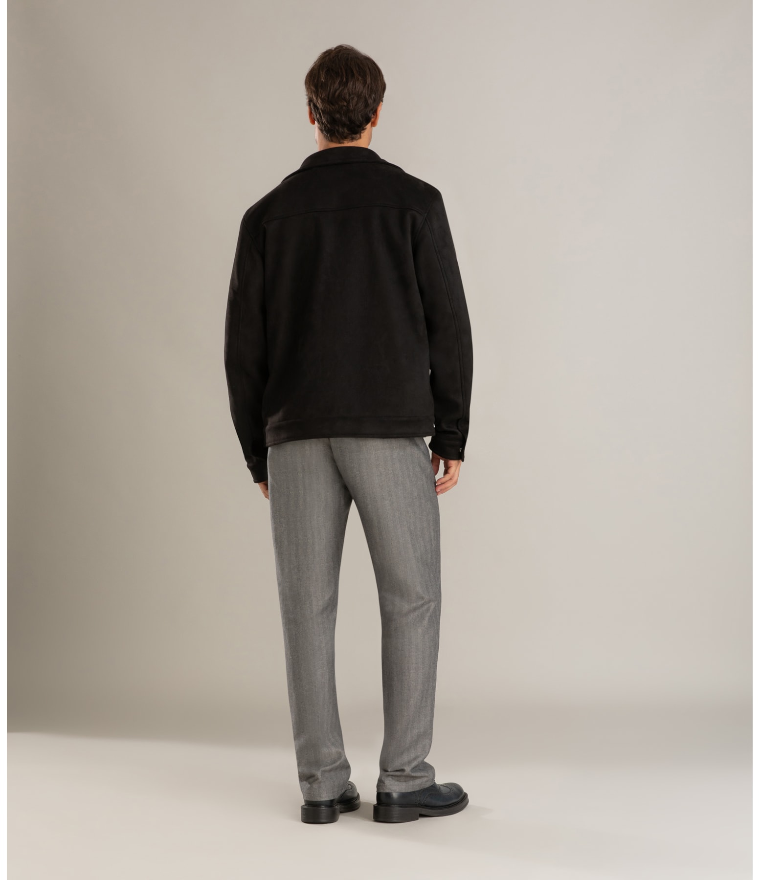 Casaco Pockets Suede Preto