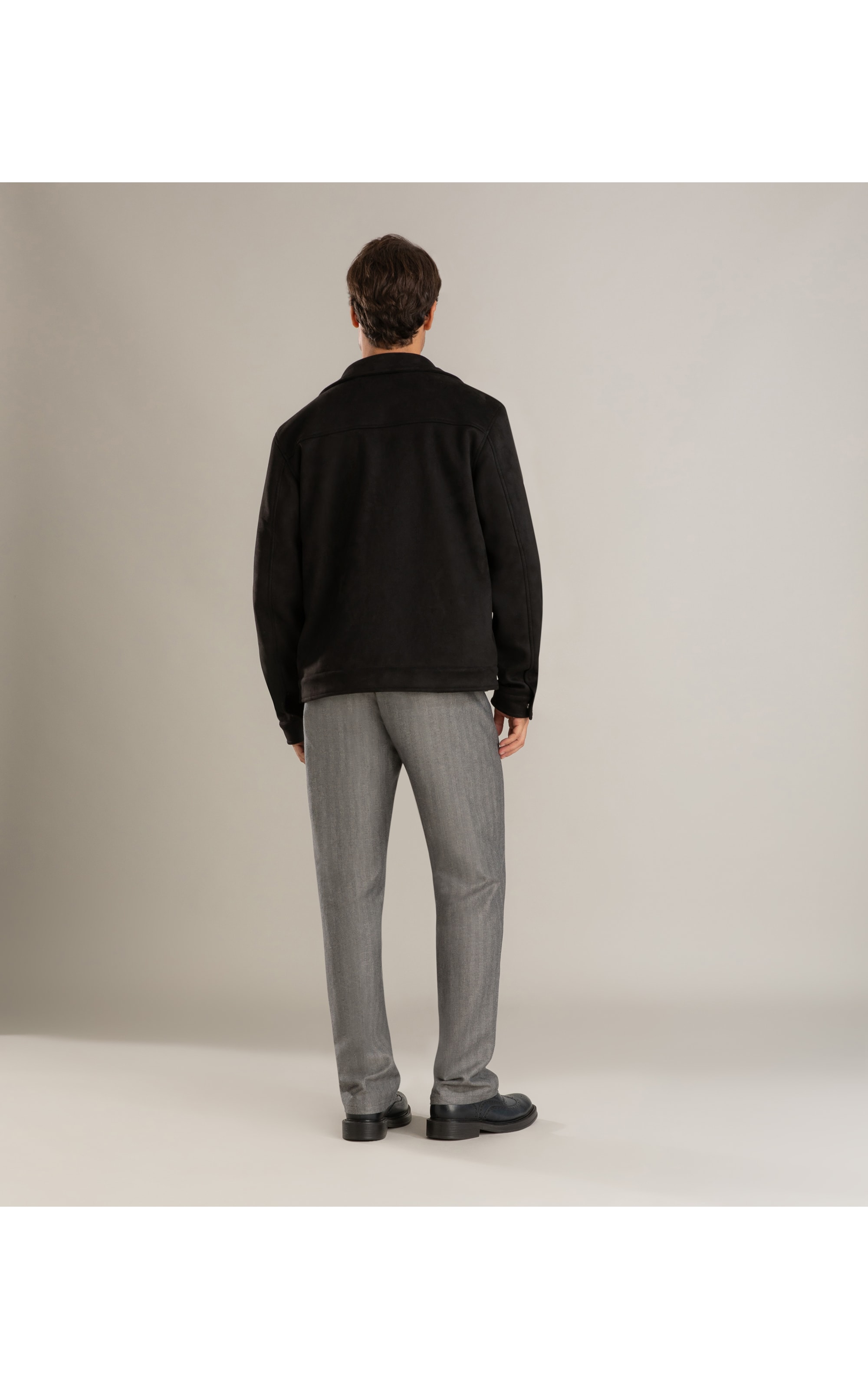 Casaco Pockets Suede Preto
